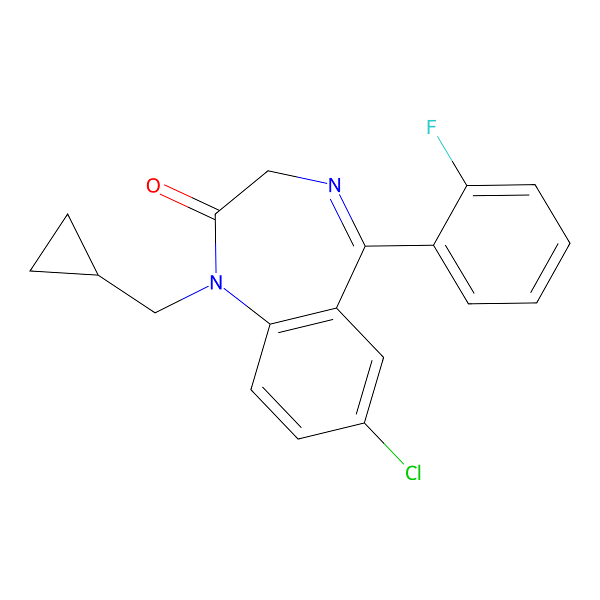 Flutoprazepam molecular structure, CAS 25967-29-7