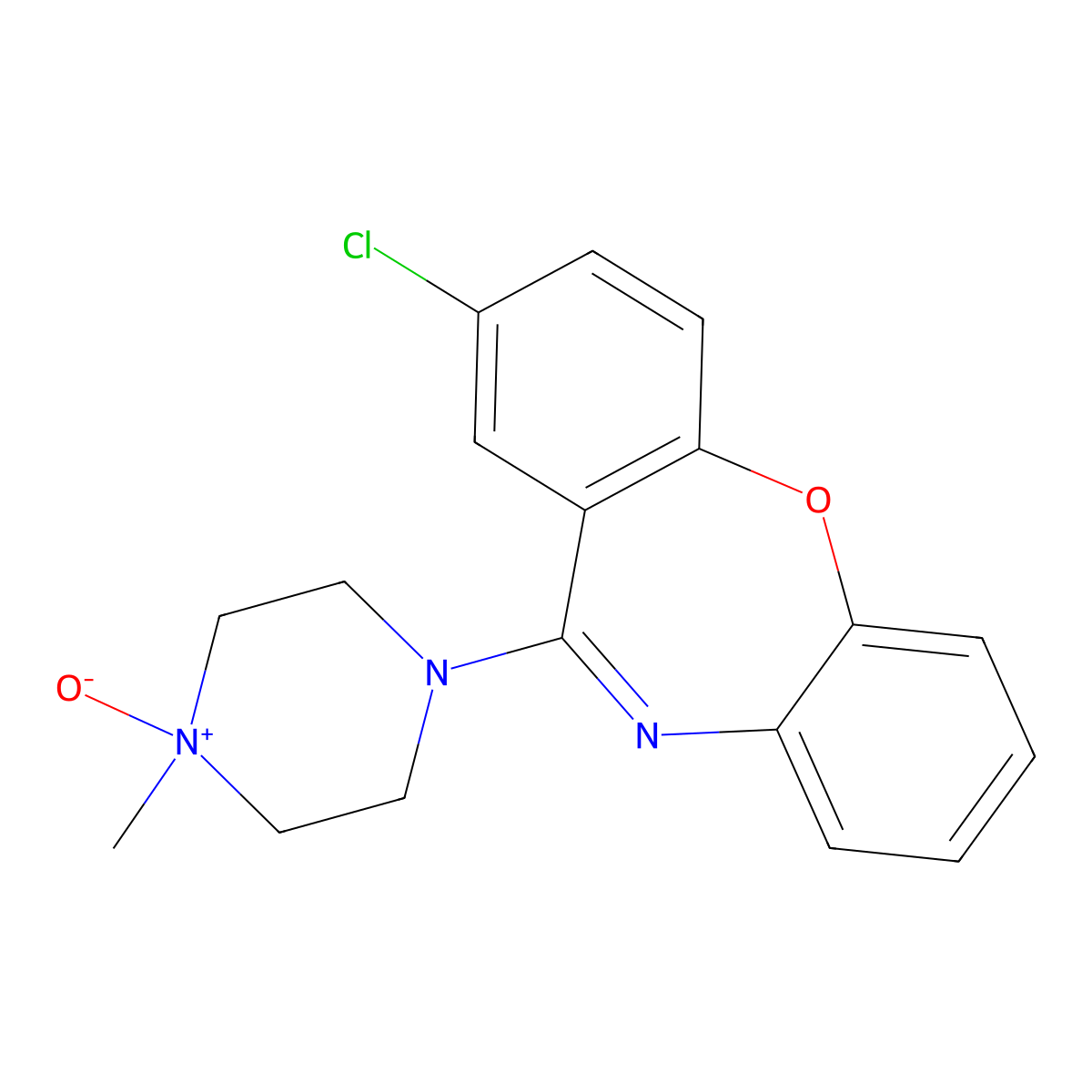 Loxapine N-oxide molecular structure, CAS 25967-34-4