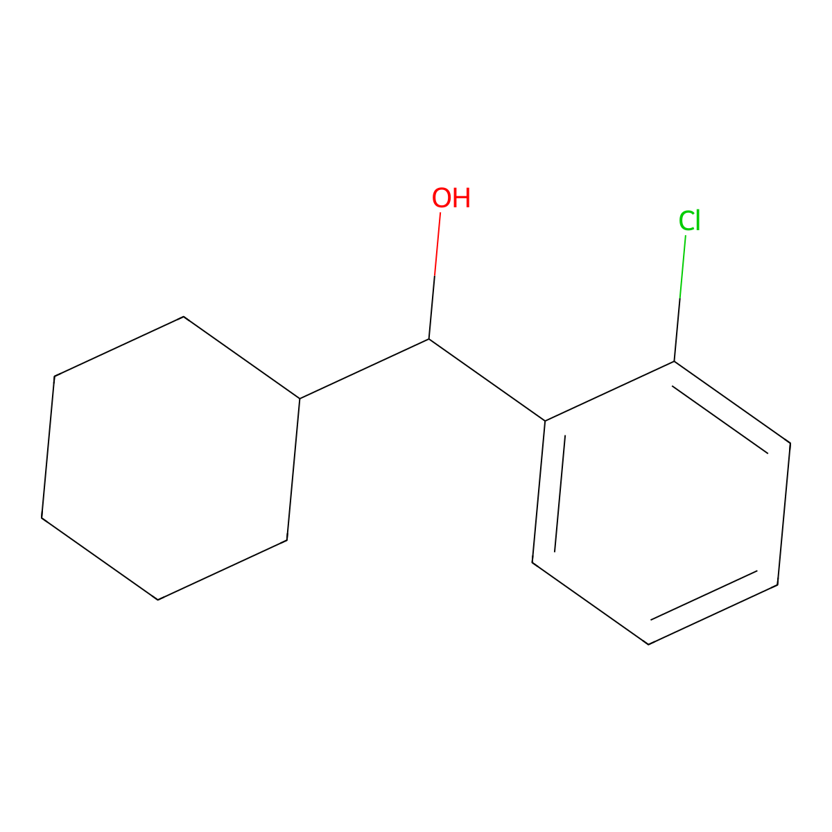 (2-Chlorophenyl)(cyclohexyl)methanol molecular structure, CAS 259672-46-3