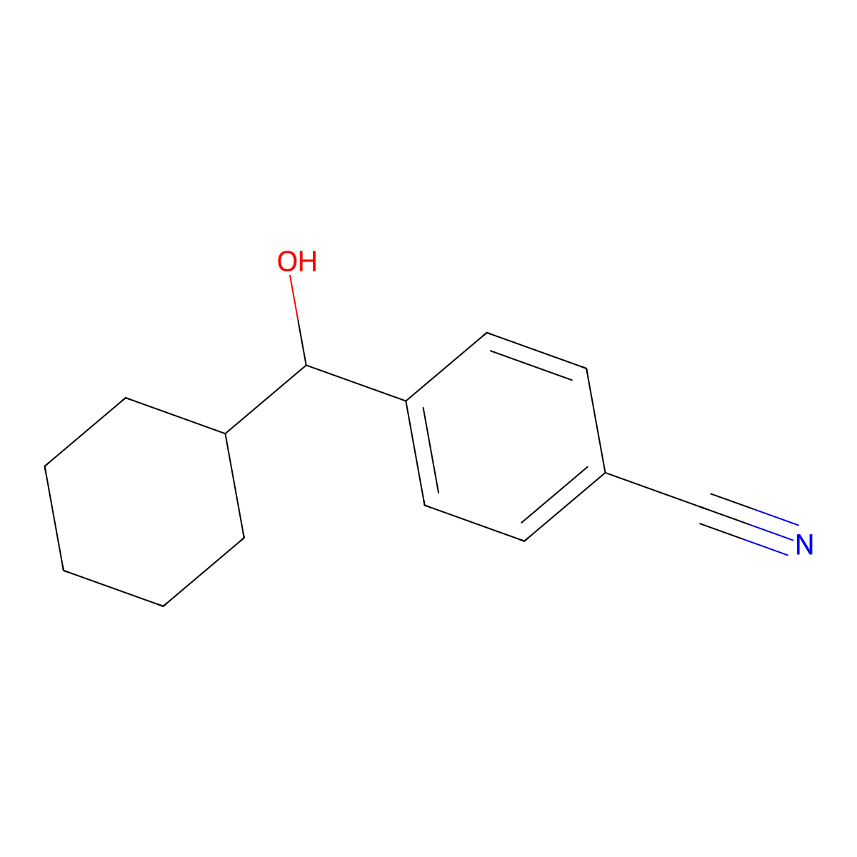 4-(Cyclohexyl-hydroxy-methyl)-benzonitrile molecular structure, CAS 259672-48-5