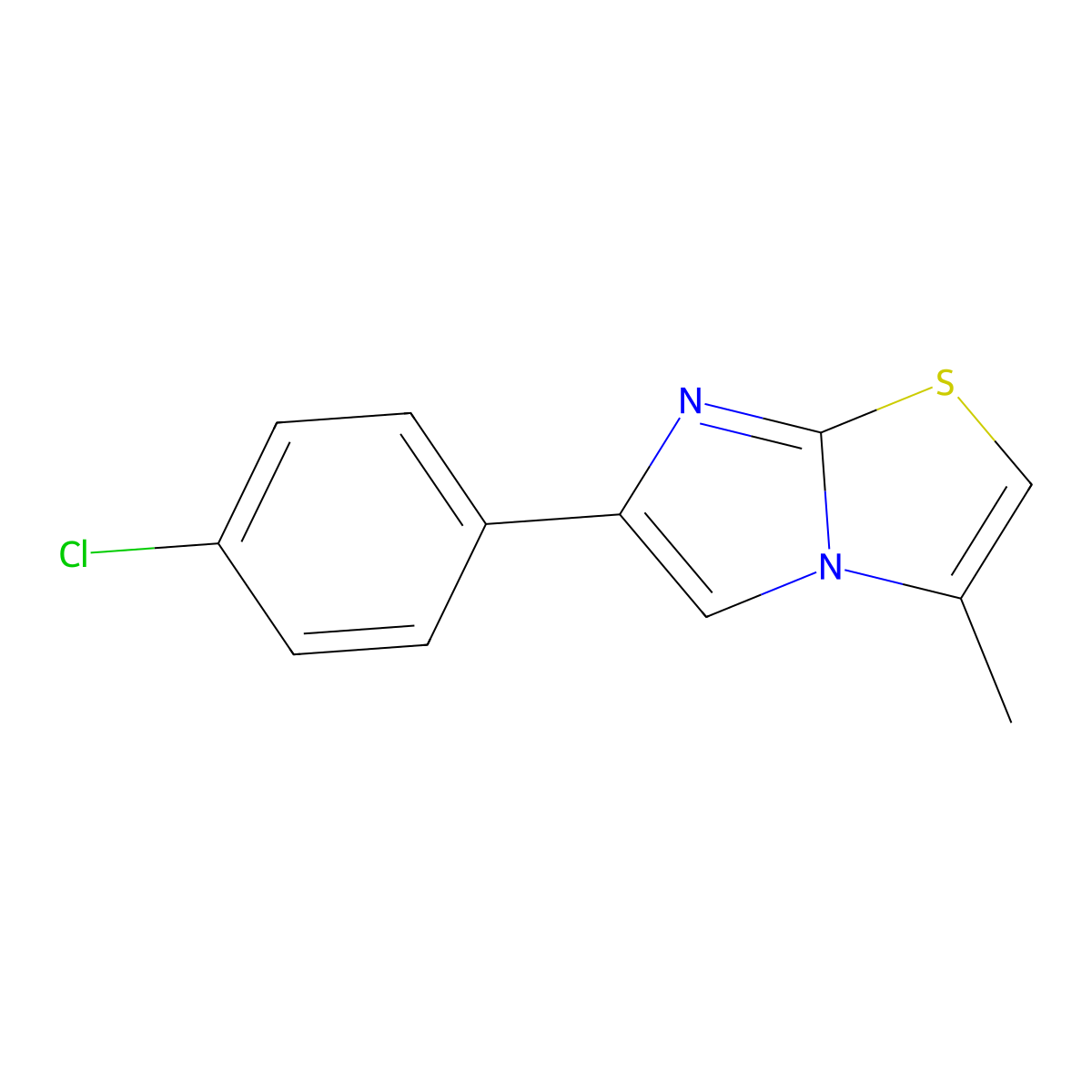 6-(4-Chlorophenyl)-3-methylimidazo[2,1-b][1,3]thiazole molecular structure, CAS 25968-22-3