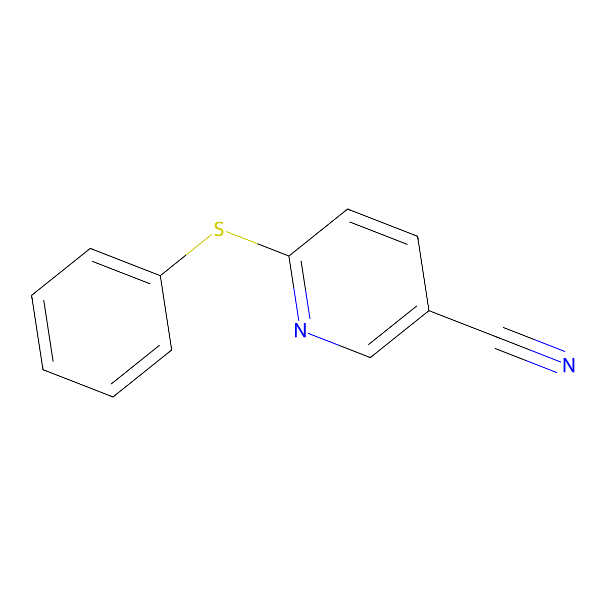 6-(Phenylthio)nicotinonitrile molecular structure, CAS 259683-21-1