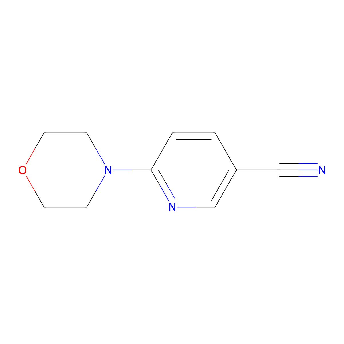 6-Morpholinonicotinonitrile molecular structure, CAS 259683-28-8