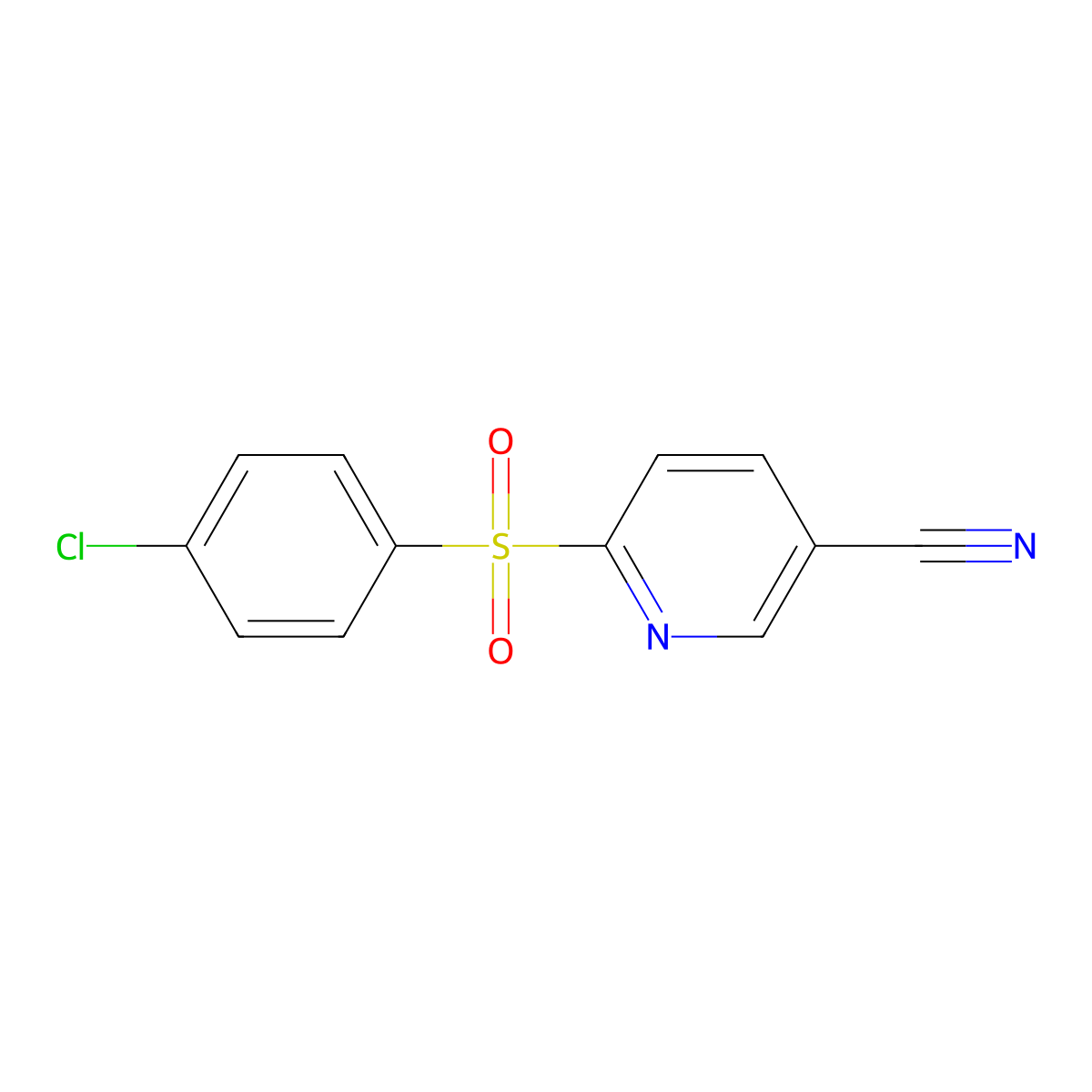 2-(4-Chlorobenzenesulphonyl)pyridine-5-carbonitrile molecular structure, CAS 259683-30-2