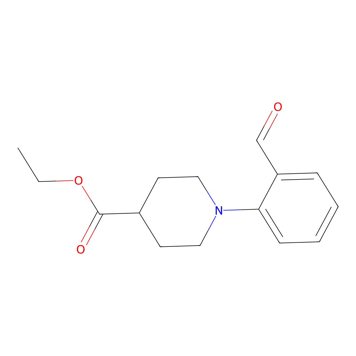 Ethyl 1-(2-formylphenyl)piperidine-4-carboxylate molecular structure, CAS 259683-56-2