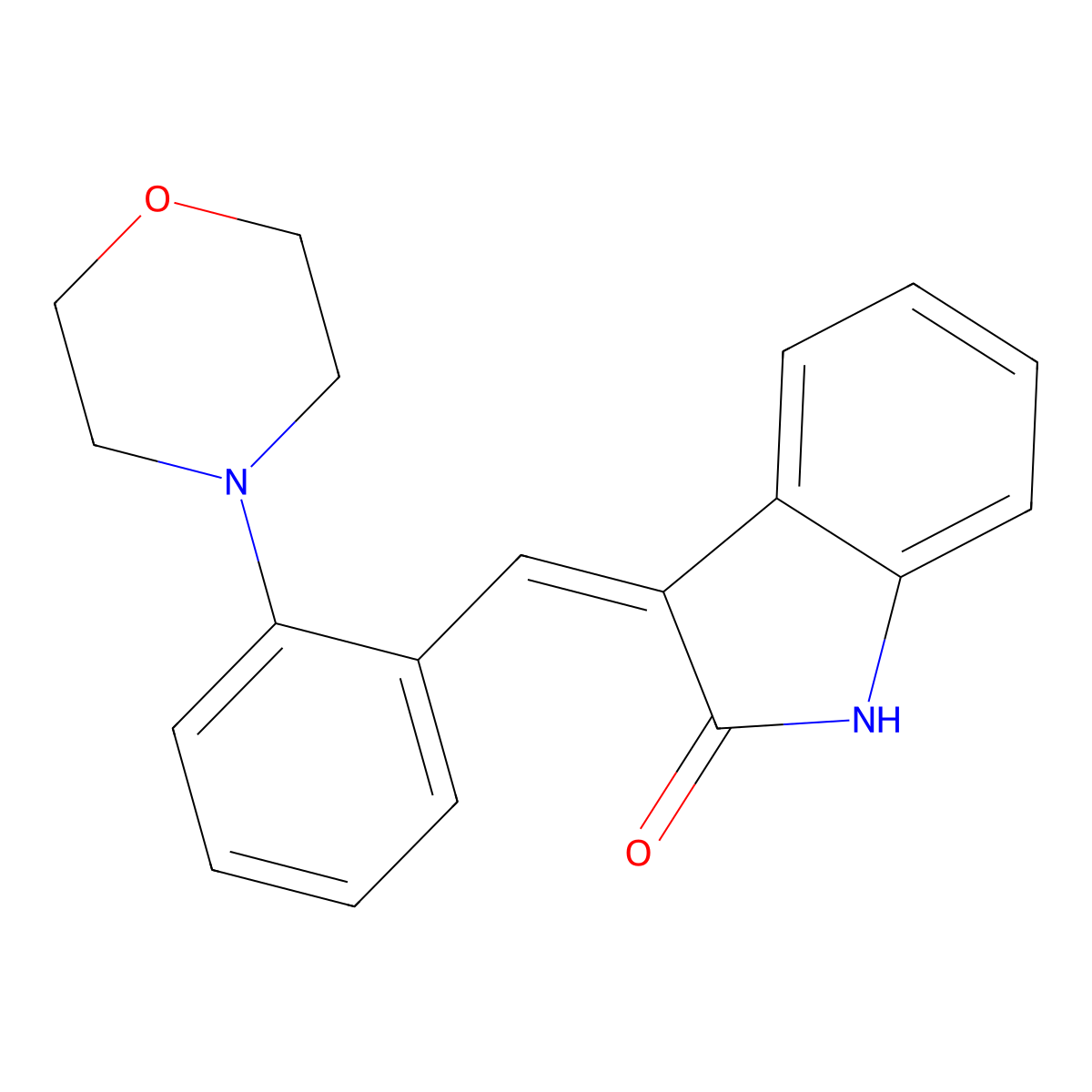 3-(2-Morpholinobenzylidene)indolin-2-one molecular structure, CAS 259683-60-8