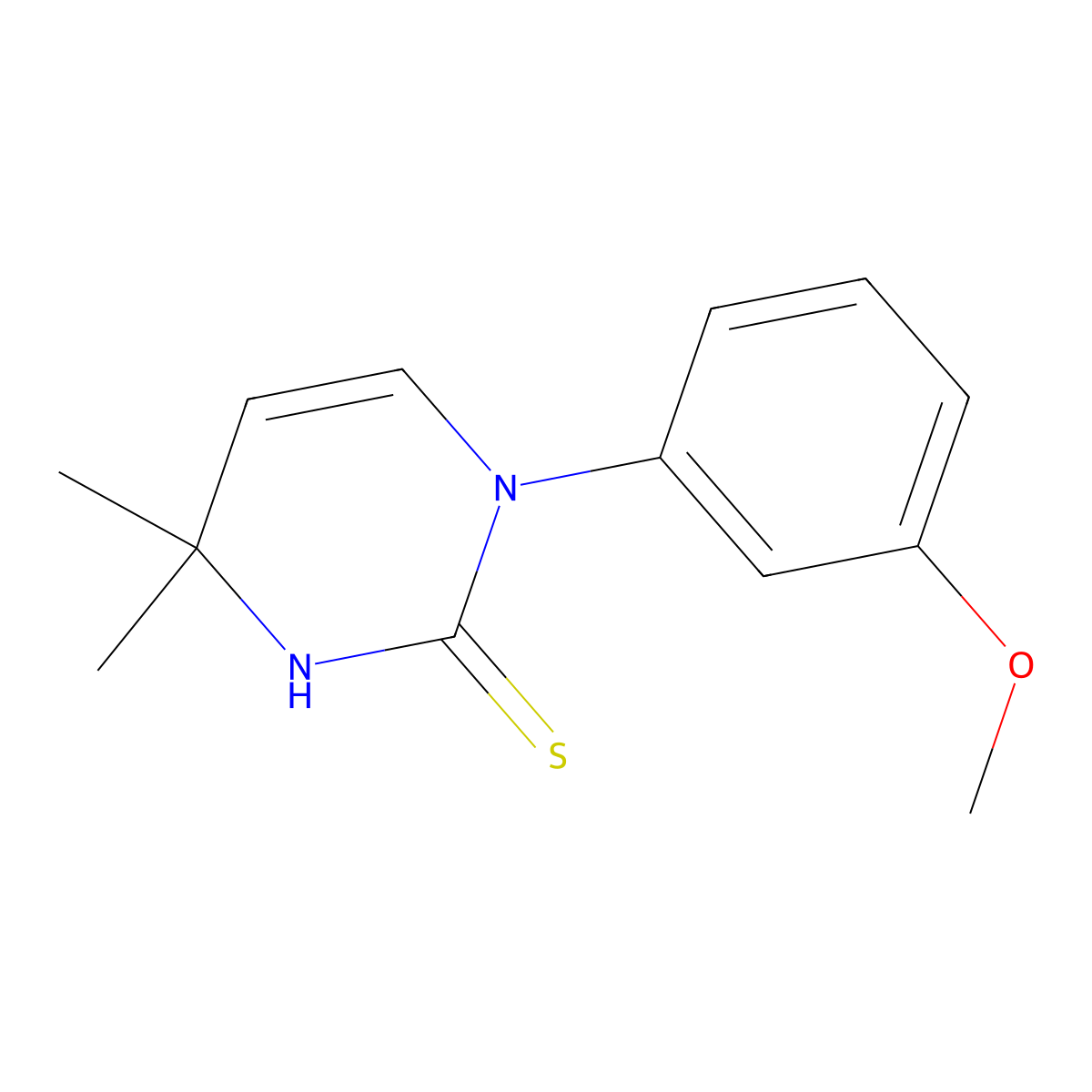 1-(3-Methoxyphenyl)-4,4-dimethyl-1,4-dihydropyrimidine-2-thiol molecular structure, CAS 259683-70-0