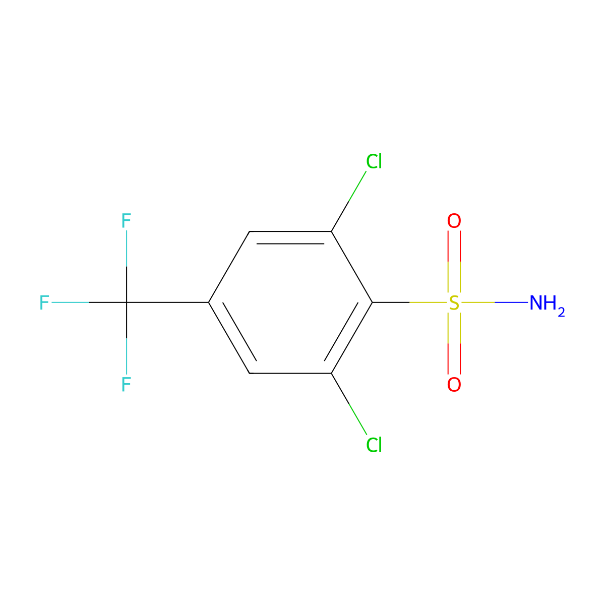 2,6-Dichloro-4-(trifluoromethyl)benzenesulfonamide molecular structure, CAS 259683-79-9
