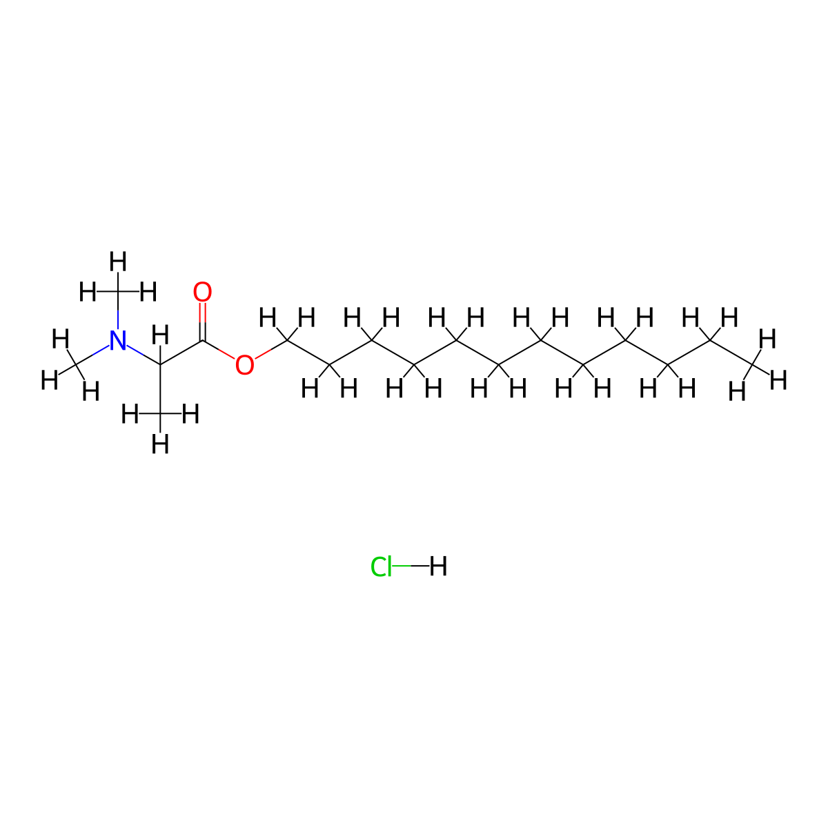 Dodecyl 2-(dimethylamino)propanoate hydrochloride molecular structure, CAS 259685-49-9
