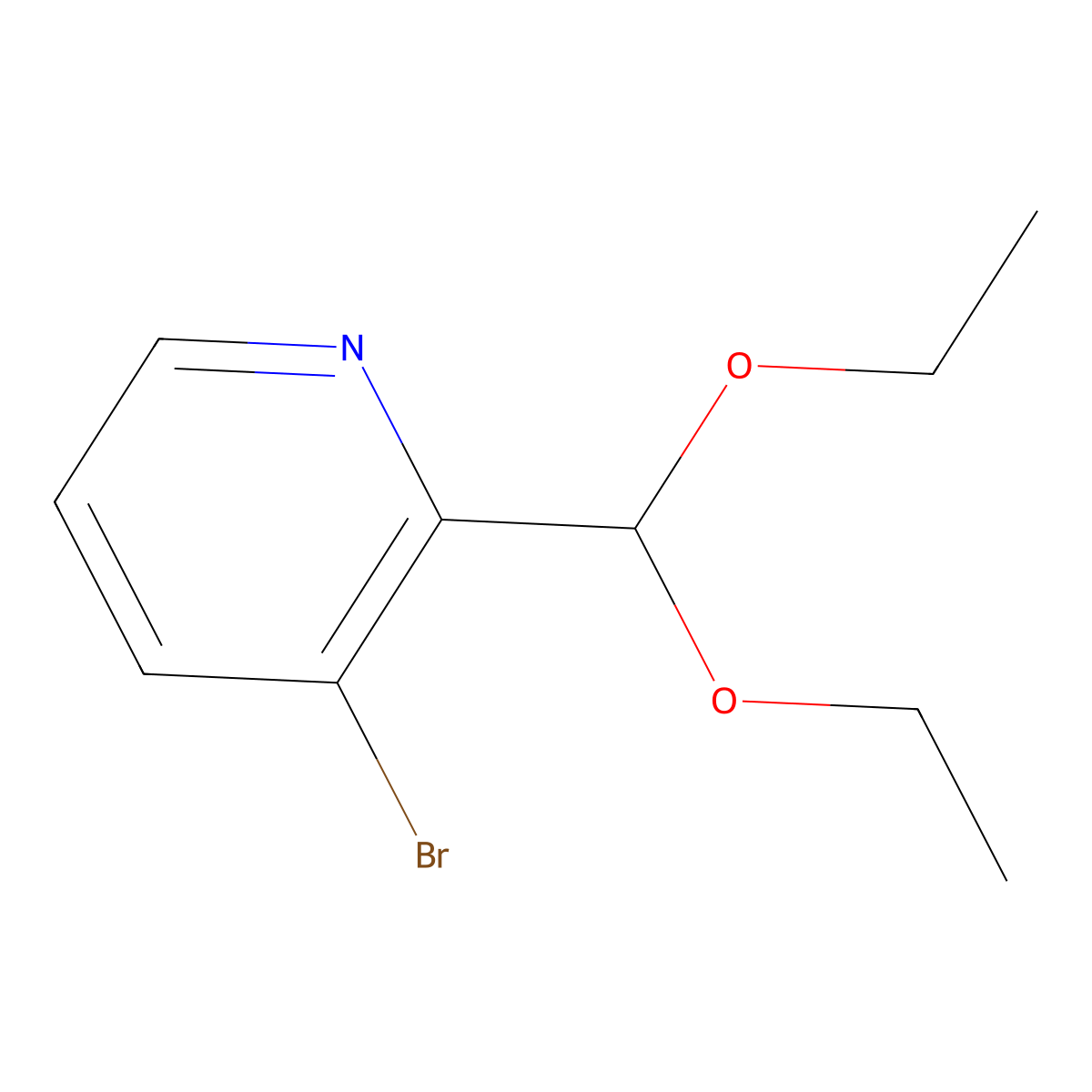 3-Bromo-2-(diethoxymethyl)pyridine molecular structure, CAS 2596947-86-1
