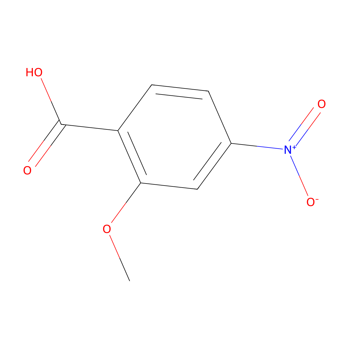 4-Nitro-o-anisic acid molecular structure, CAS 2597-56-0