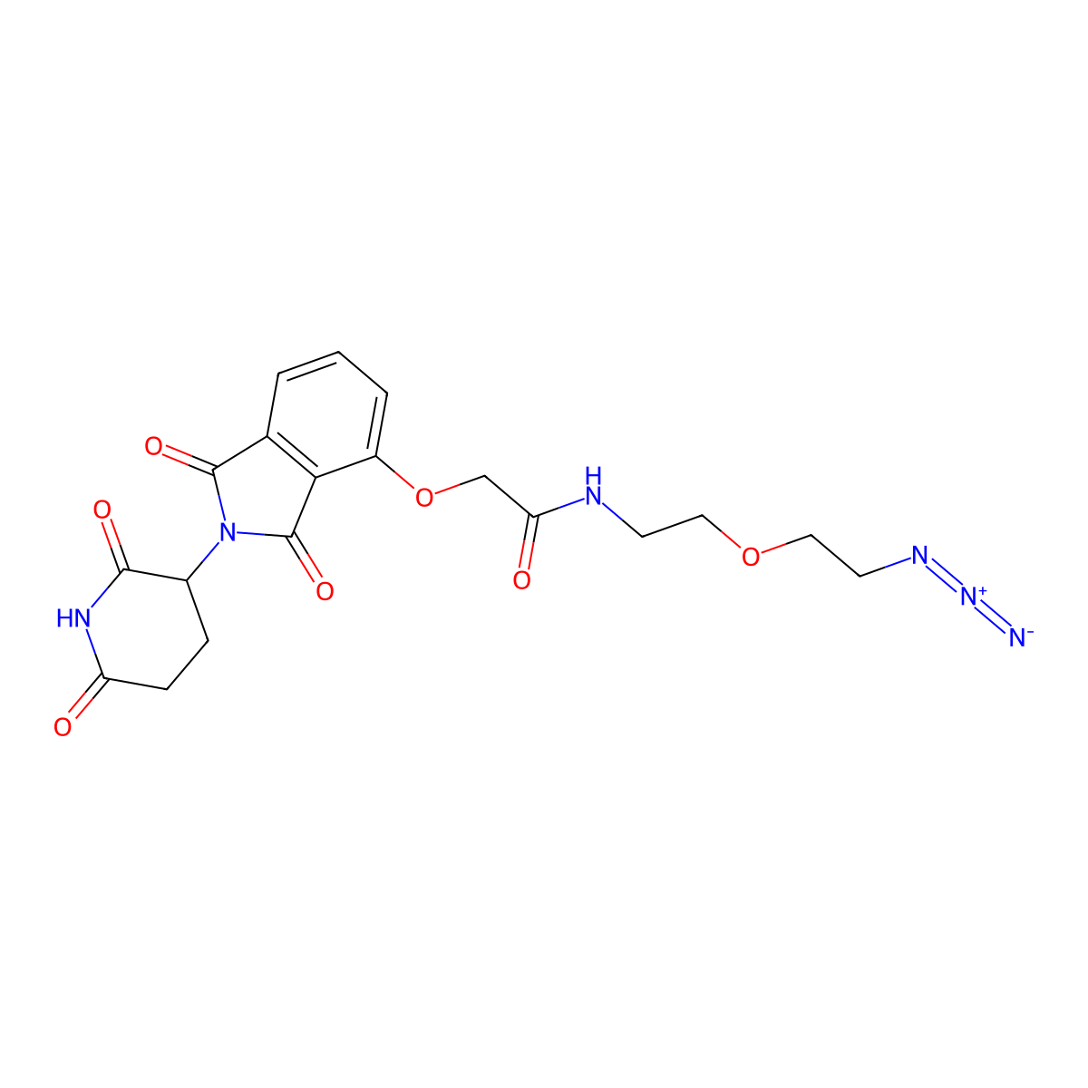 N-(2-(2-Azidoethoxy)ethyl)-2-((2-(2,6-dioxopiperidin-3-yl)-1,3-dioxoisoindolin-4-yl)oxy)acetamide molecular structure, CAS 2597167-25-2