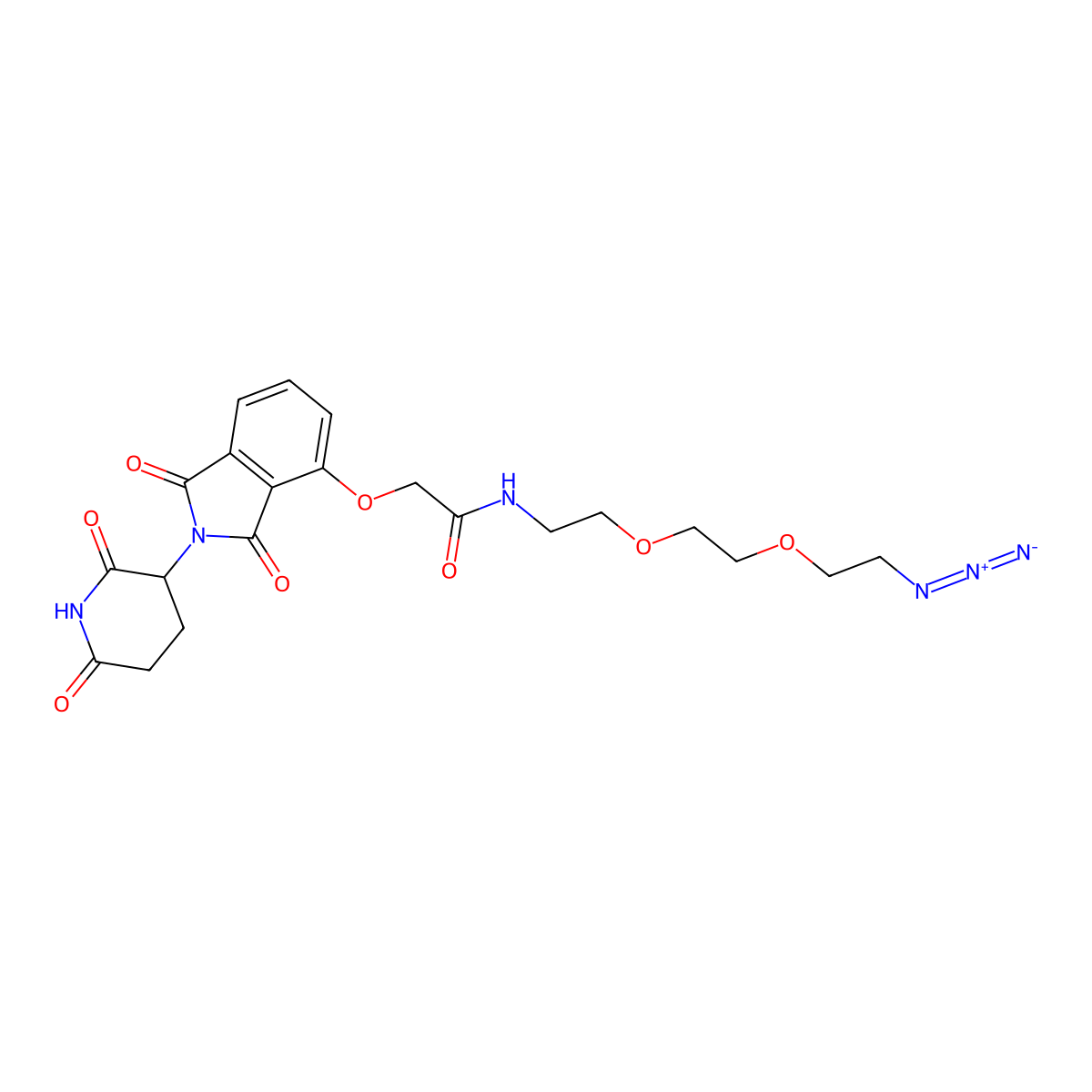 N-(2-(2-(2-Azidoethoxy)ethoxy)ethyl)-2-((2-(2,6-dioxopiperidin-3-yl)-1,3-dioxoisoindolin-4-yl)oxy)acetamide molecular structure, CAS 2597167-26-3