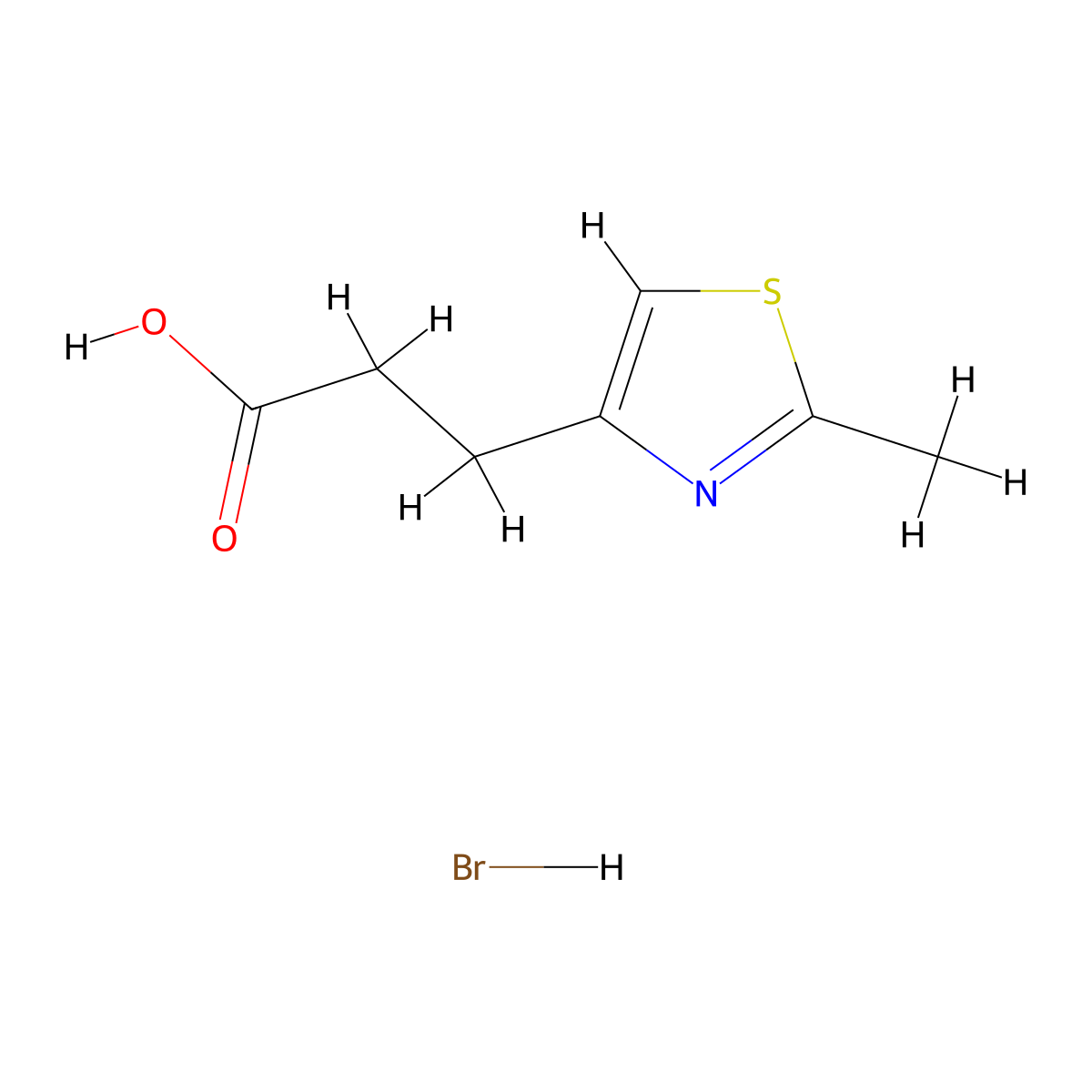 3-(2-Methylthiazol-4-YL)propanoic acid hbr molecular structure, CAS 2597177-45-0