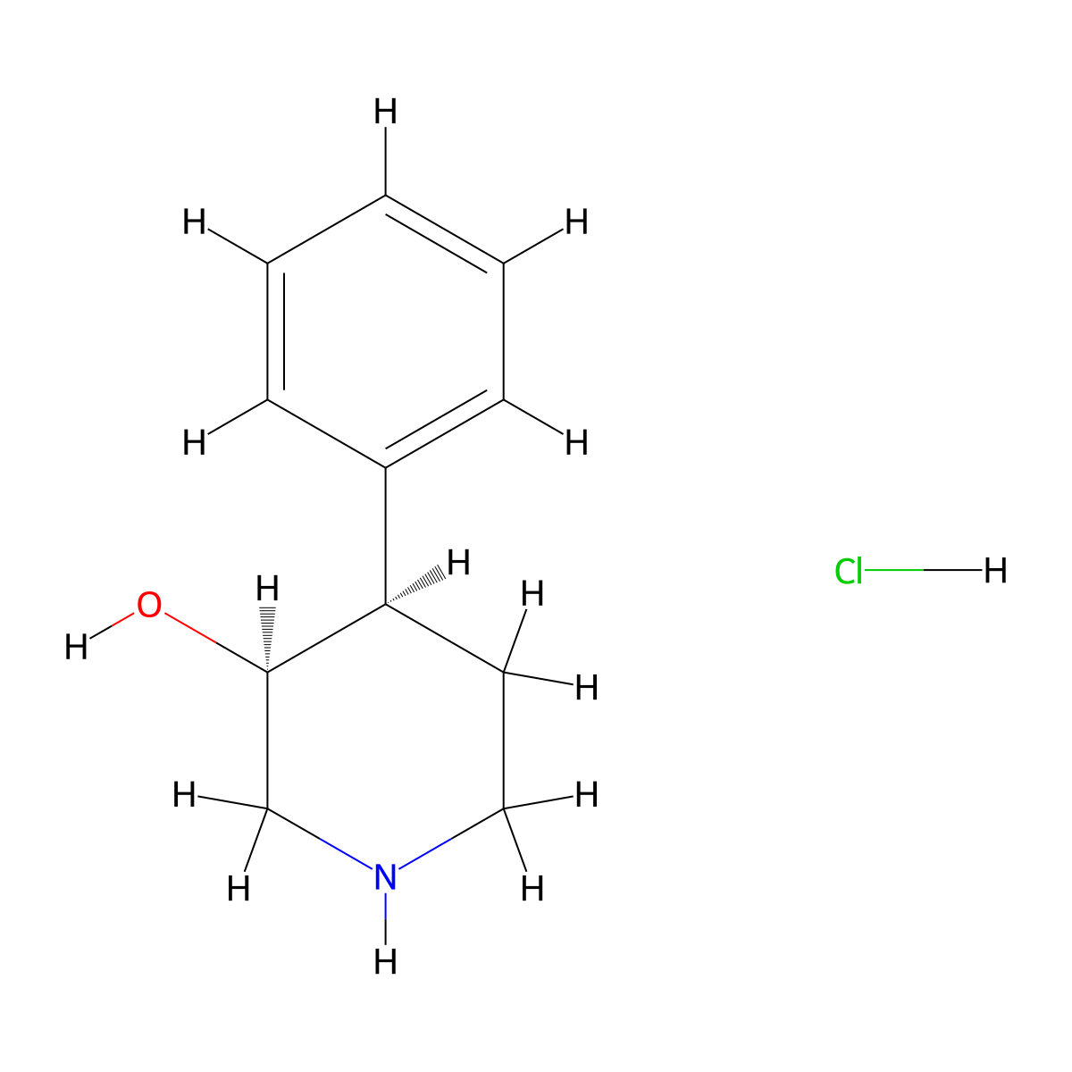 rac-(3R,4S)-4-phenylpiperidin-3-ol hydrochloride molecular structure, CAS 2597177-49-4