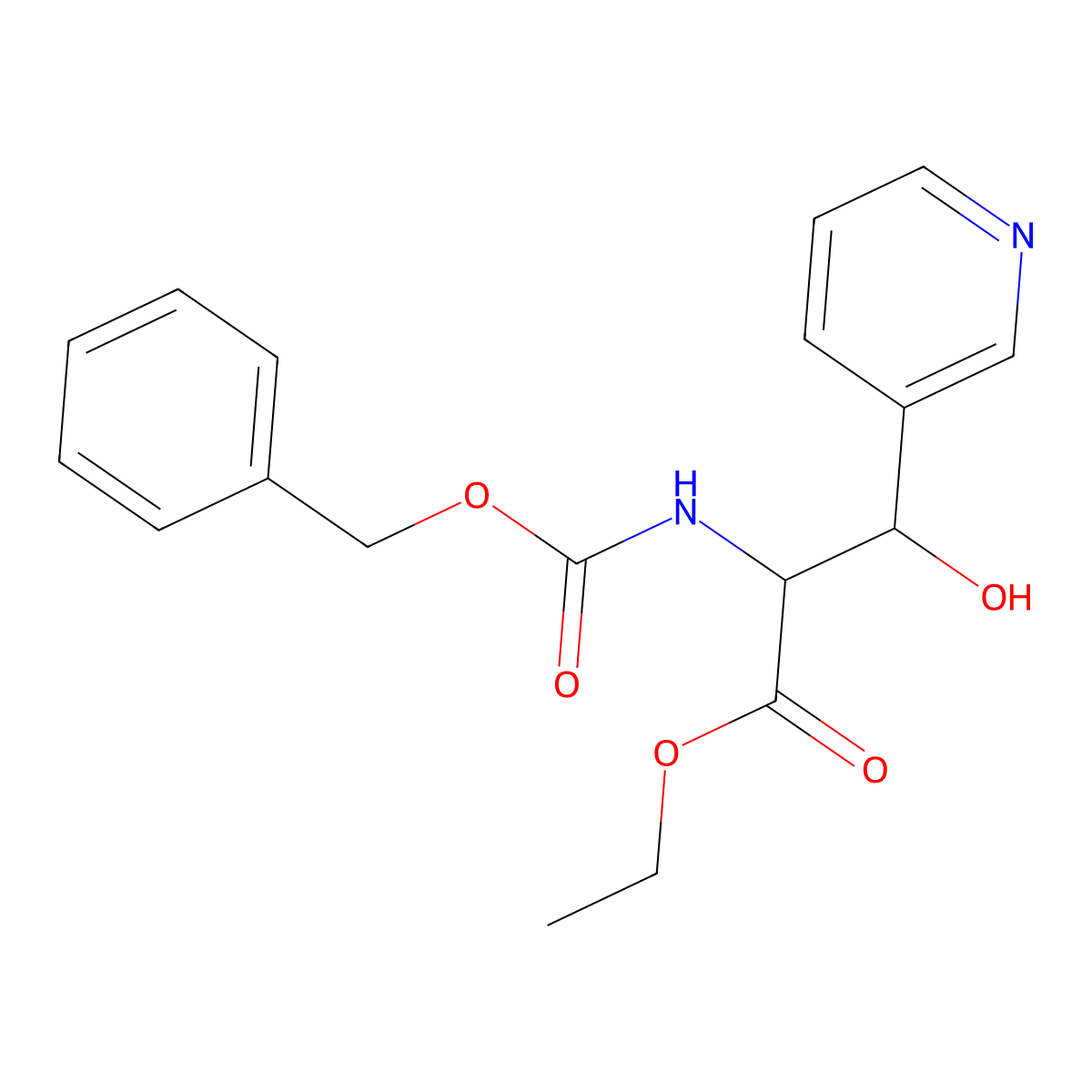 Ethyl 2-{[(benzyloxy)carbonyl]amino}-3-hydroxy-3-(pyridin-3-yl)propanoate molecular structure, CAS 259729-67-4