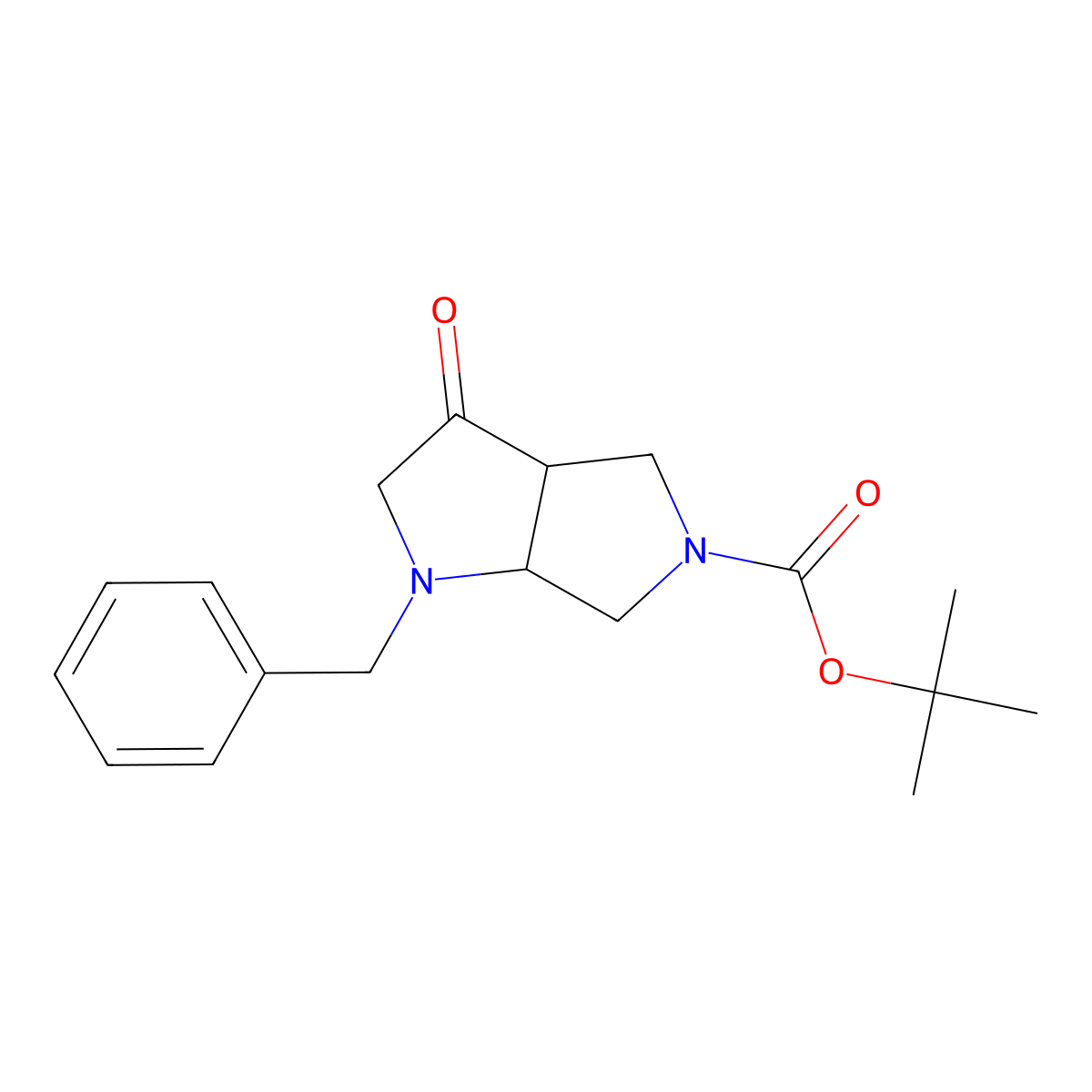 tert-butyl cis-1-benzyl-3-oxo-3a,4,6,6a-tetrahydro-2H-pyrrolo[3,4-b]pyrrole-5-carboxylate molecular structure, CAS 2597333-90-7