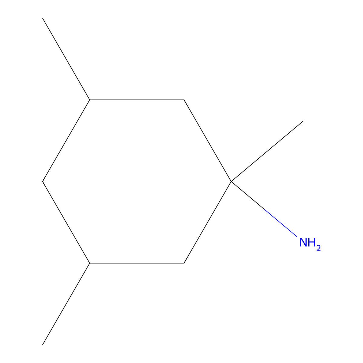 1,3,5-Trimethylcyclohexan-1-amine molecular structure, CAS 259734-12-8