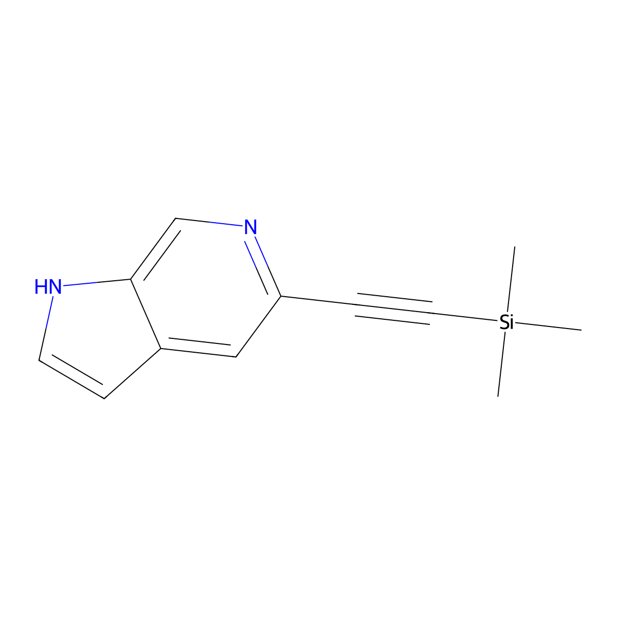 5-((trimethylsilyl)ethynyl)-1H-pyrrolo[2,3-c]pyridine molecular structure, CAS 2597523-29-8