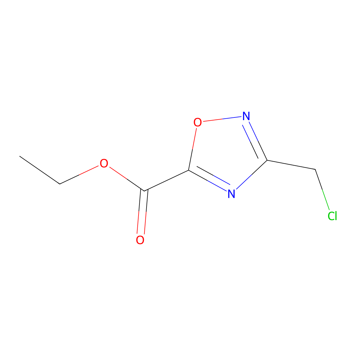 Ethyl 3-chloromethyl-[1,2,4]oxadiazole-5-carboxylate molecular structure, CAS 25977-19-9