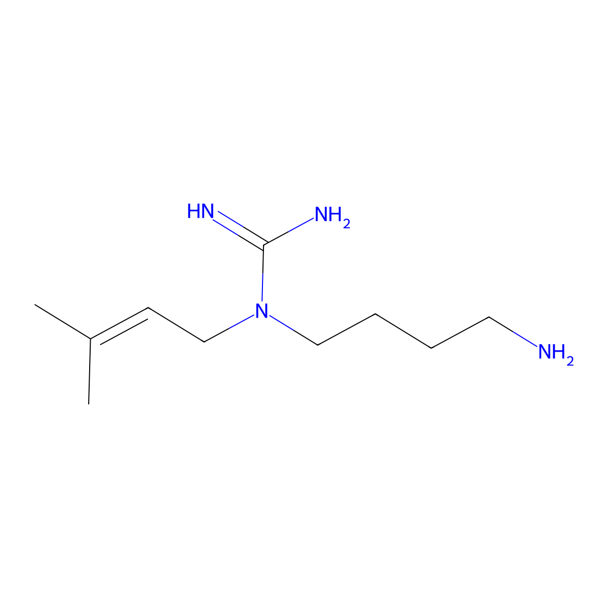 N-(4-Aminobutyl)-N-(3-methyl-2-buten-1-yl)guanidine molecular structure, CAS 25978-54-5