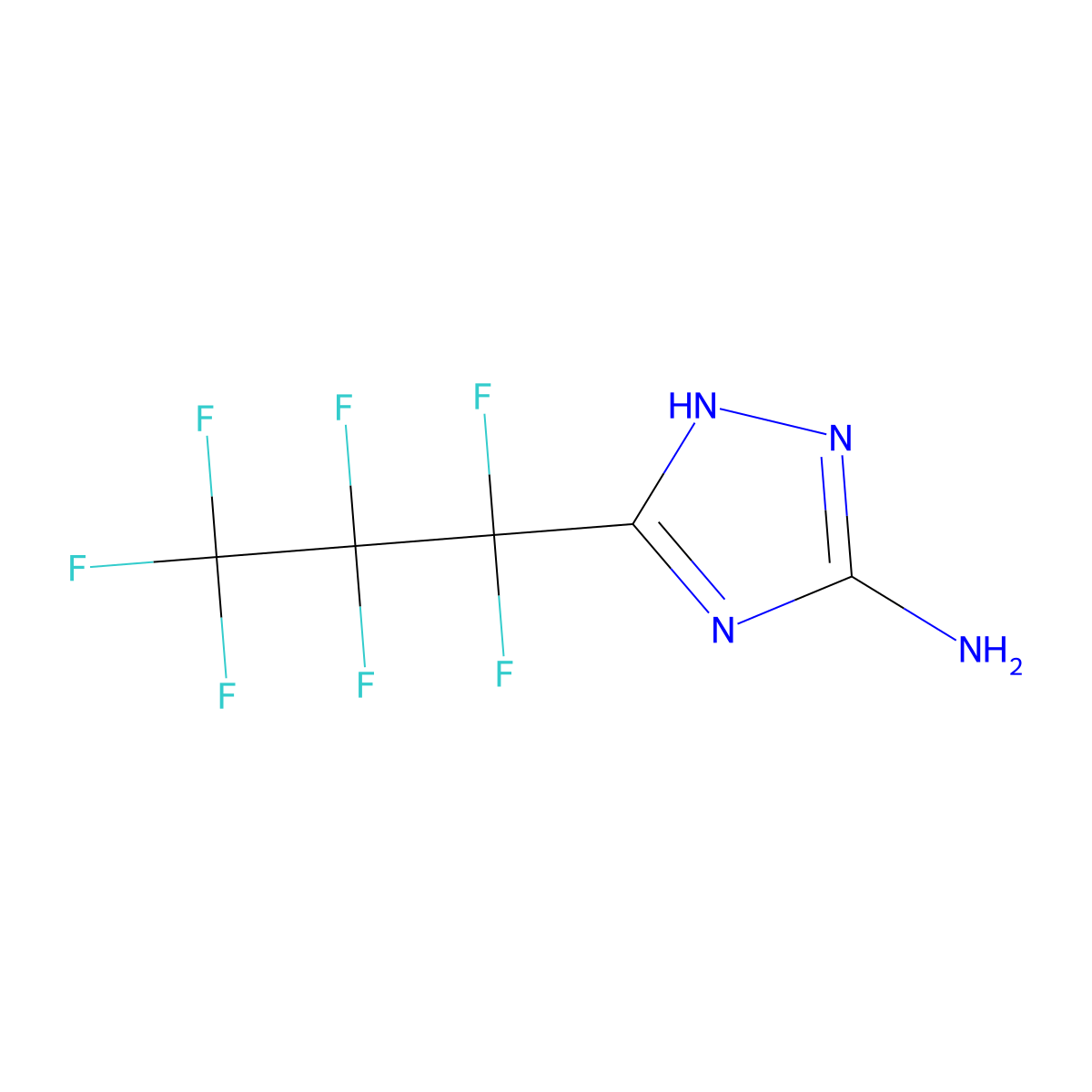 3-(heptafluoropropyl)-1H-1,2,4-triazol-5-amine molecular structure, CAS 25979-02-6