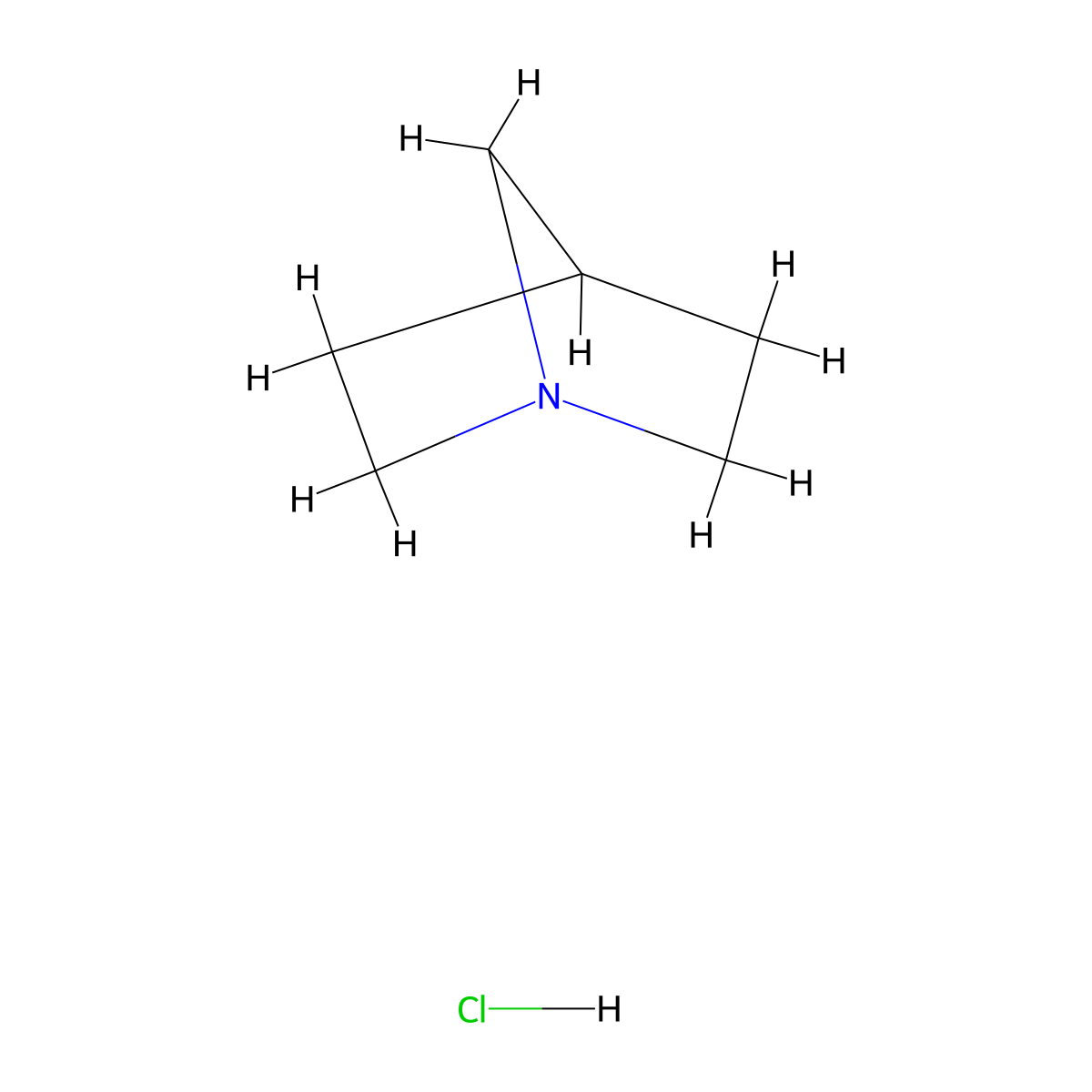 1-Azabicyclo[2.2.1]heptane hydrochloride molecular structure, CAS 25979-85-5