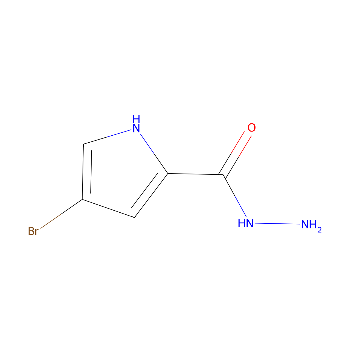 4-bromo-1H-pyrrole-2-carbohydrazide molecular structure, CAS 259792-69-3