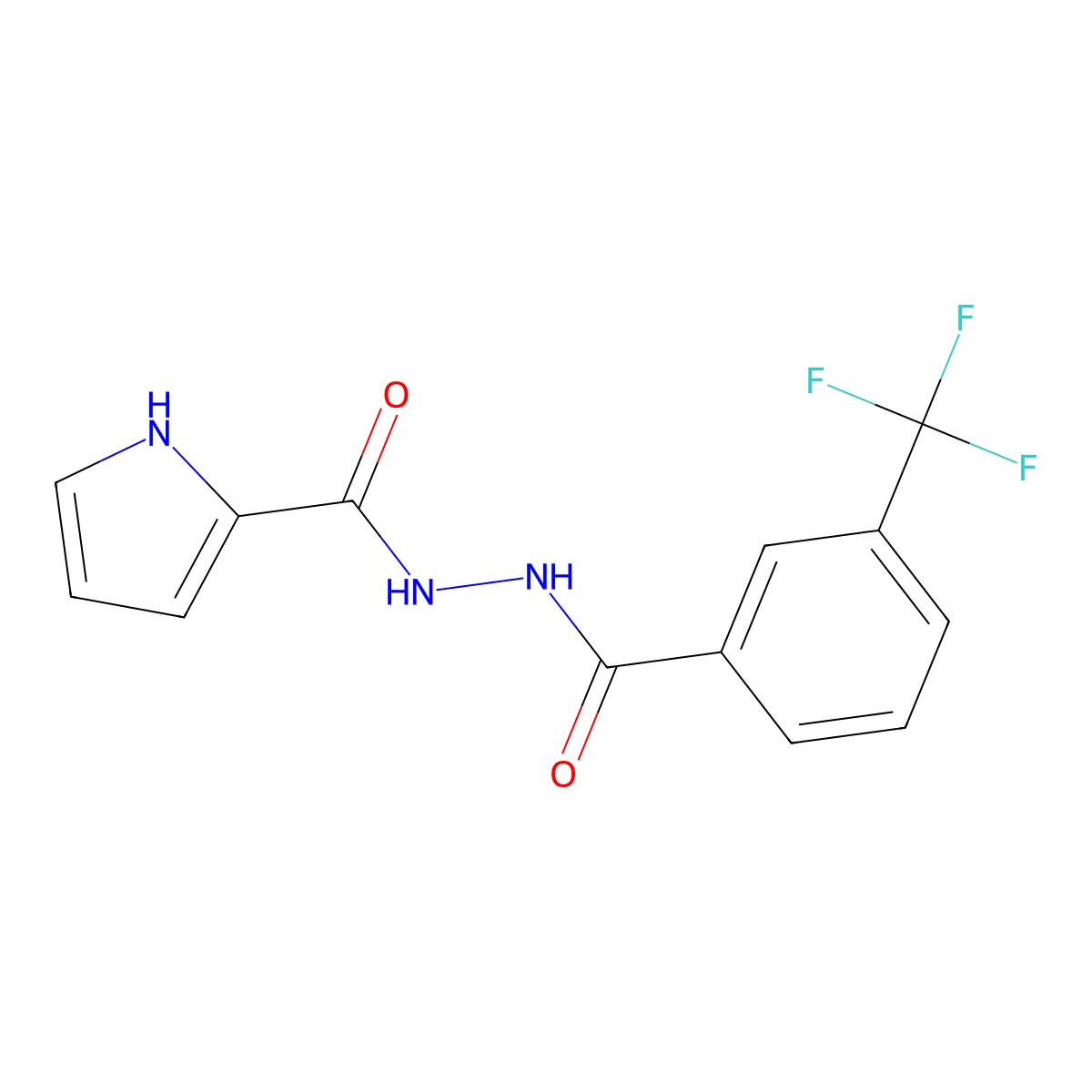 1H-Pyrrole-2-carboxylic acid, 2-[3-(trifluoromethyl)benzoyl]hydrazide molecular structure, CAS 259792-95-5