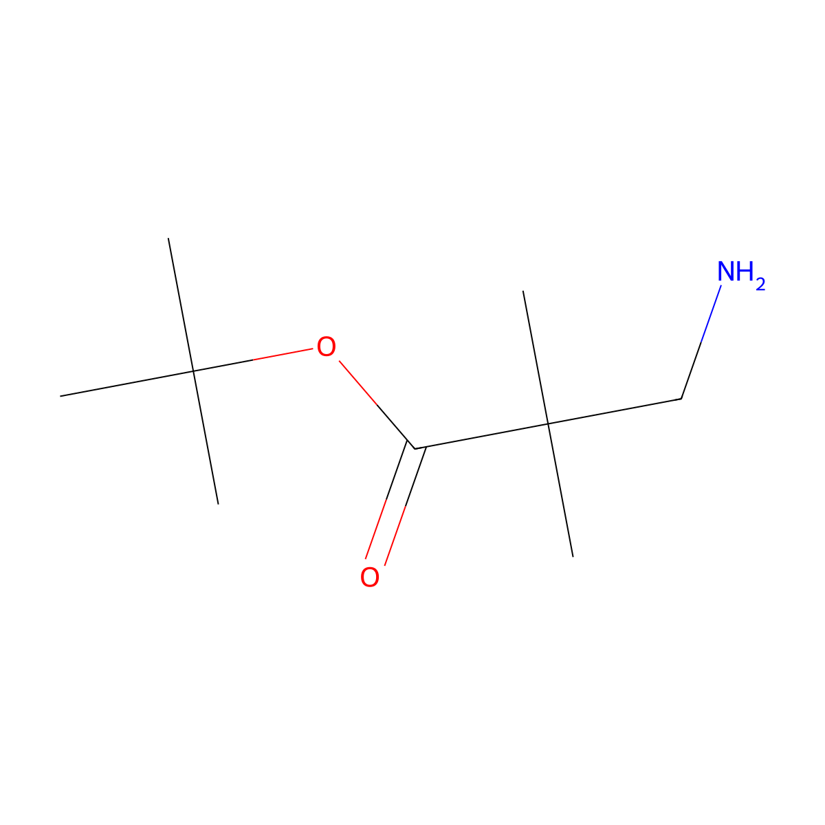 Tert-butyl 3-amino-2,2-dimethylpropanoate molecular structure, CAS 259794-53-1