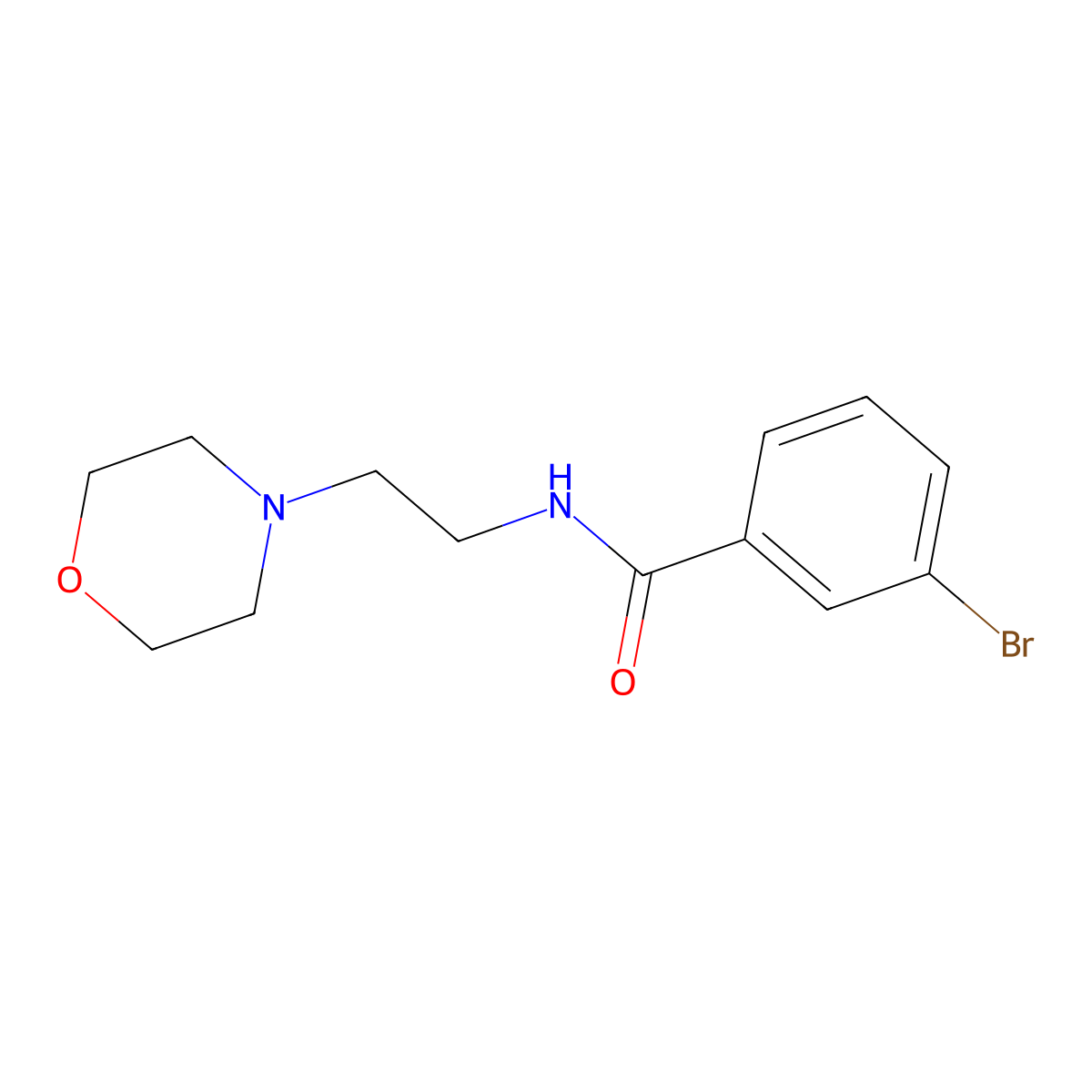 3-bromo-N-[2-(4-morpholinyl)ethyl]benzamide molecular structure, CAS 259796-06-0