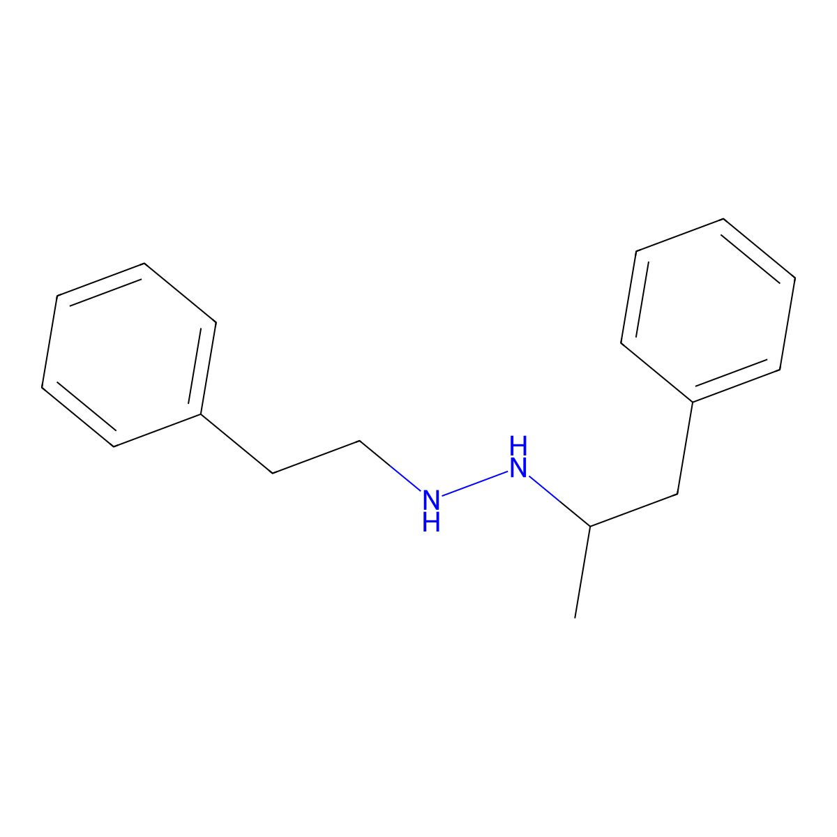 Hydrazine, 1-(alpha-methylphenethyl)-2-phenethyl- molecular structure, CAS 2598-76-7