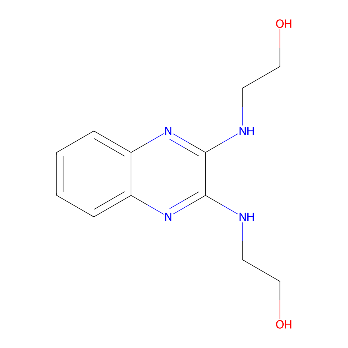 2-[[3-(2-Hydroxyethylamino)quinoxalin-2-yl]amino]ethanol molecular structure, CAS 25980-21-6