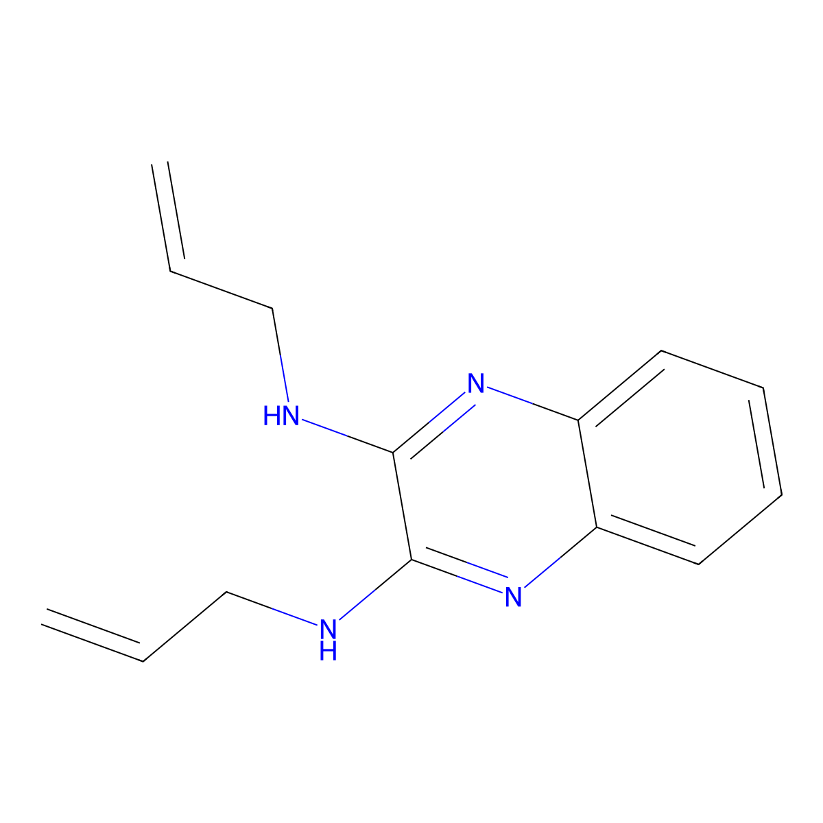 2,3-Quinoxalinediamine, N2,N3-di-2-propen-1-yl- molecular structure, CAS 25980-22-7