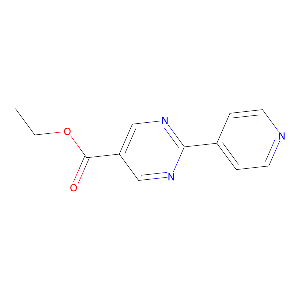 Ethyl 2-(pyridin-4-YL)pyrimidine-5-carboxylate molecular structure, CAS 259807-46-0