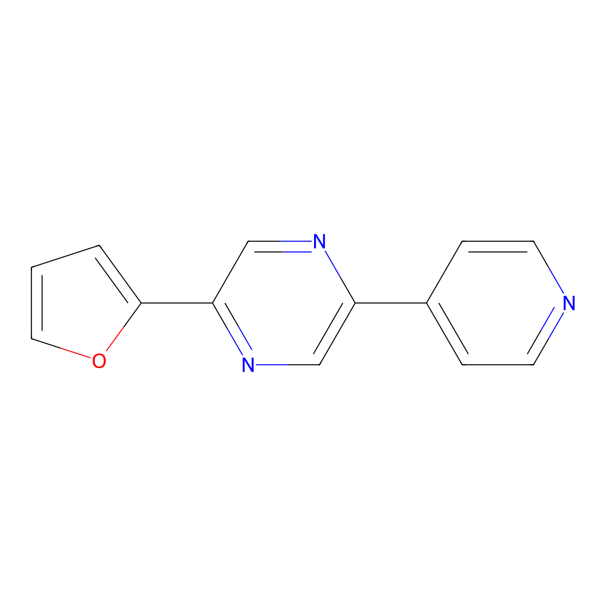 2-(Furan-2-yl)-5-(pyridin-4-yl)pyrazine molecular structure, CAS 259807-63-1