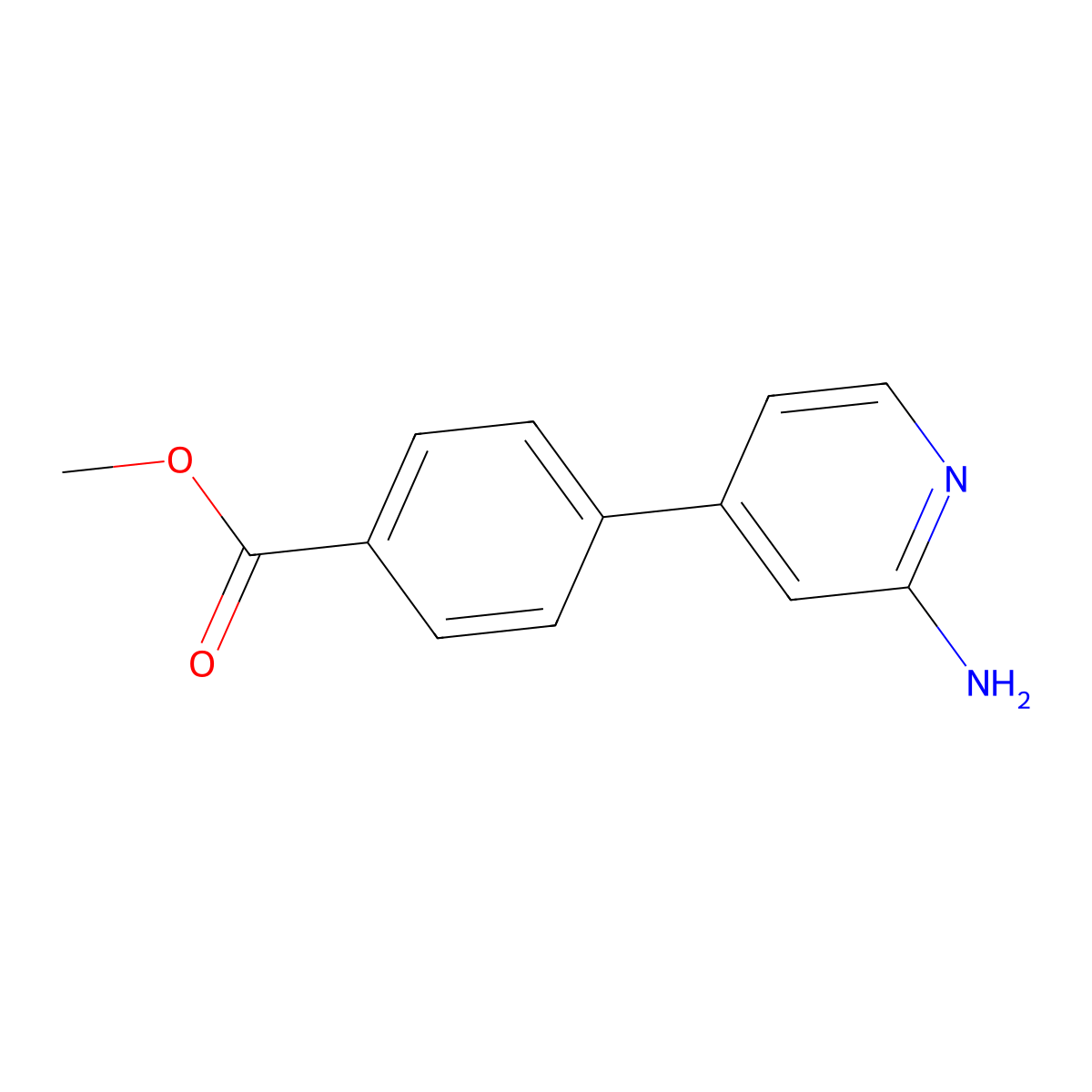 Methyl 4-(2-amino-4-pyridinyl)benzoate molecular structure, CAS 259807-68-6
