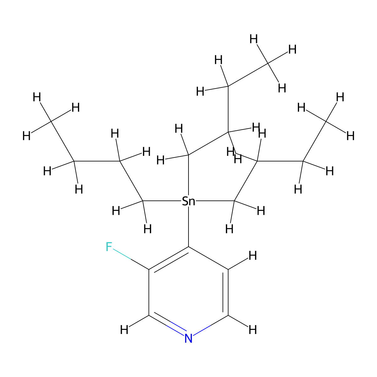 3-Fluoro-4-(tributylstannyl)pyridine molecular structure, CAS 259807-88-0