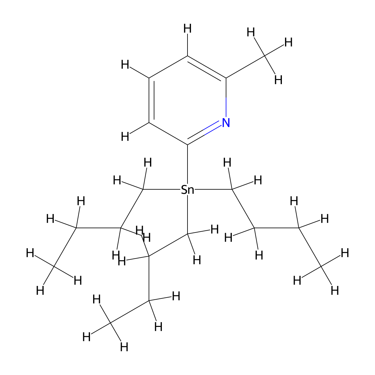 2-Methyl-6-(tributylstannyl)pyridine molecular structure, CAS 259807-95-9