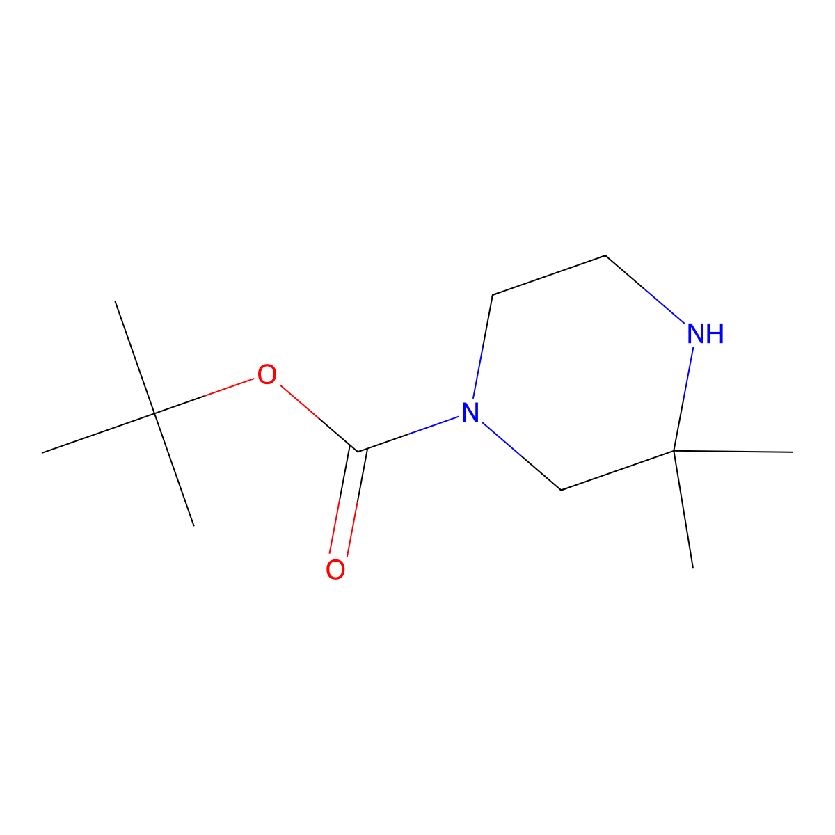 1-Boc-3,3-dimethylpiperazine molecular structure, CAS 259808-67-8