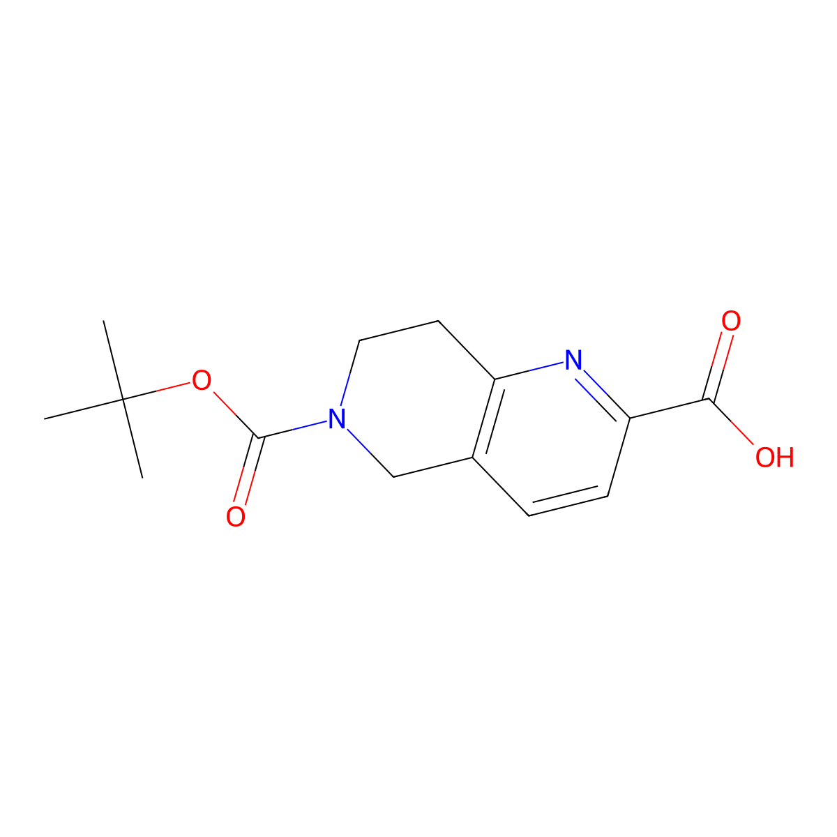 6-(1,1-Dimethylethyl) 7,8-dihydro-1,6-naphthyridine-2,6(5H)-dicarboxylate molecular structure, CAS 259809-49-9