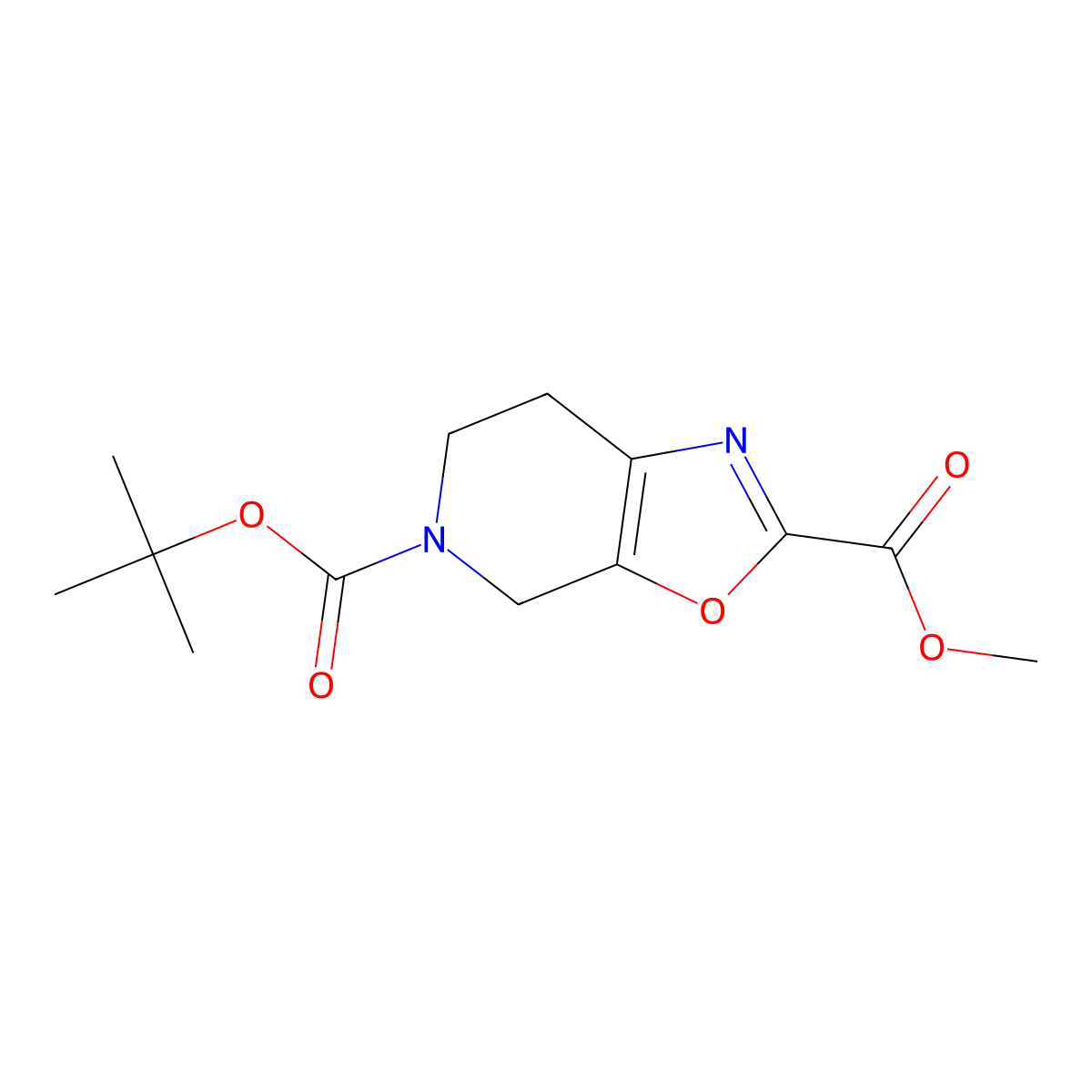 5-Tert-butyl 2-methyl 6,7-dihydrooxazolo[5,4-C]pyridine-2,5(4H)-dicarboxylate molecular structure, CAS 259809-74-0