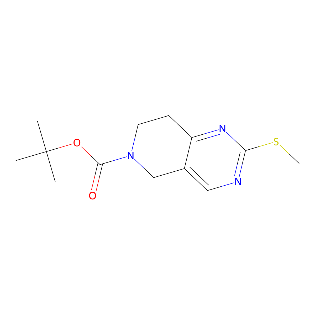 tert-Butyl 2-(methylthio)-7,8-dihydropyrido[4,3-d]pyrimidine-6(5H)-carboxylate molecular structure, CAS 259809-78-4