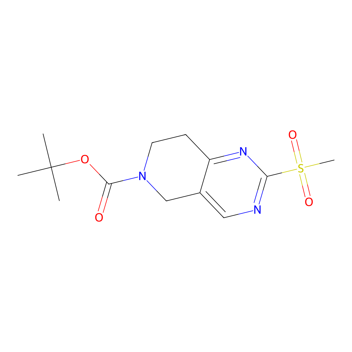 tert-Butyl 7,8-dihydro-2-(methylsulfonyl)pyrido[4,3-d]pyrimidine-6(5H)-carboxylate molecular structure, CAS 259809-79-5