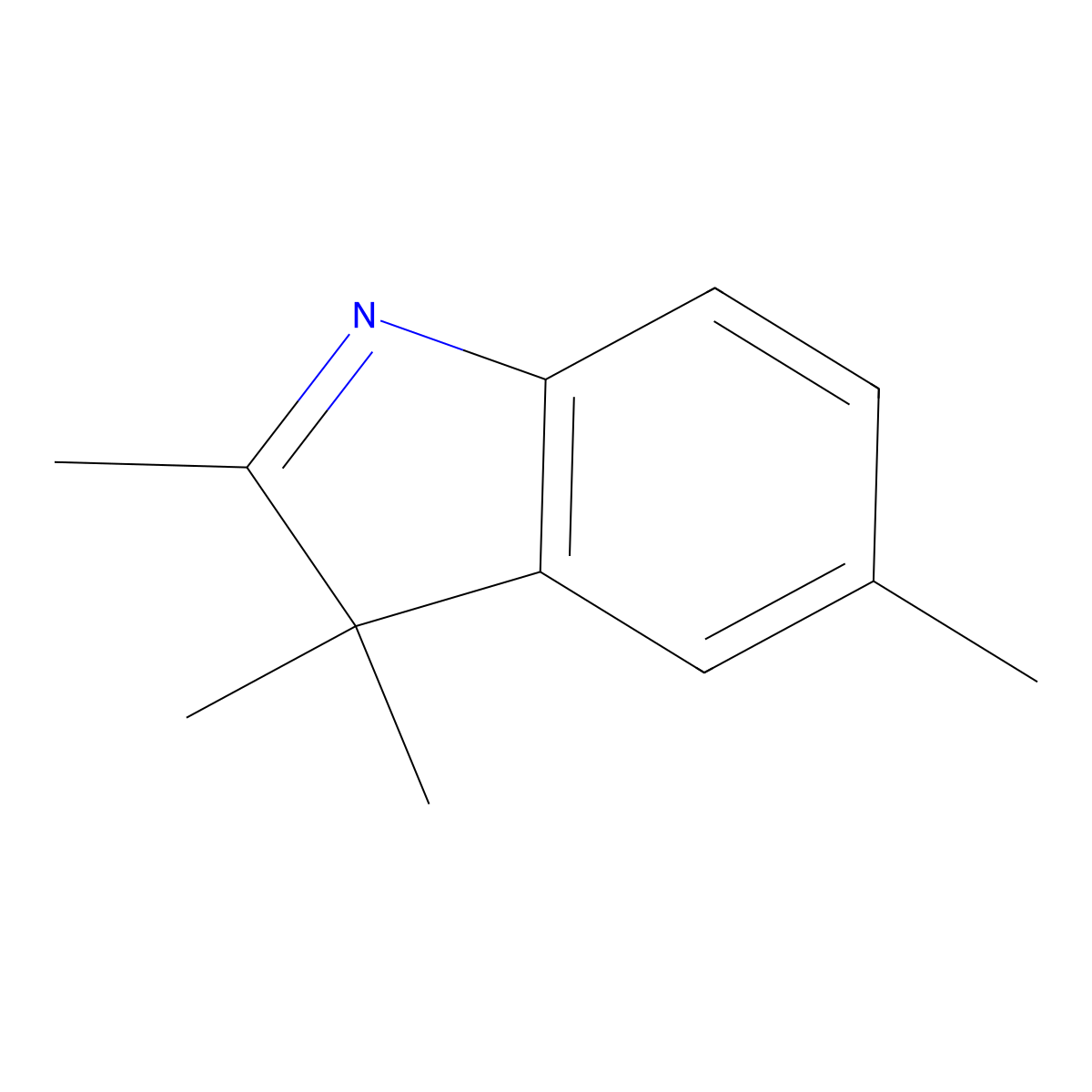 3H-Indole, 2,3,3,5-tetramethyl- molecular structure, CAS 25981-82-2