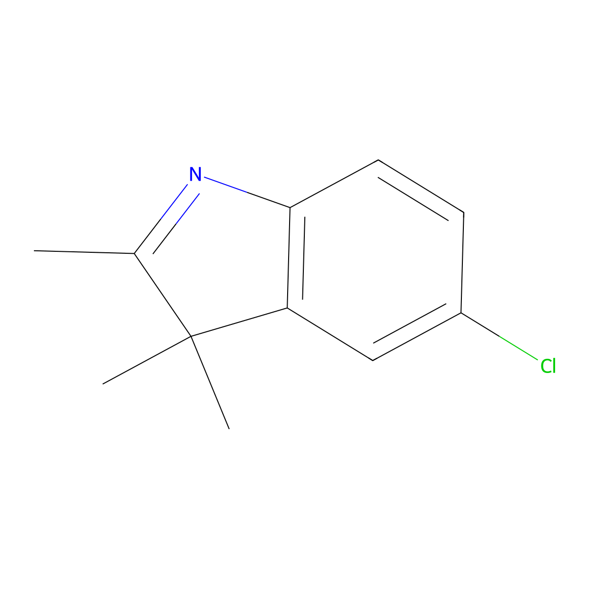 3H-Indole, 5-chloro-2,3,3-trimethyl- molecular structure, CAS 25981-83-3