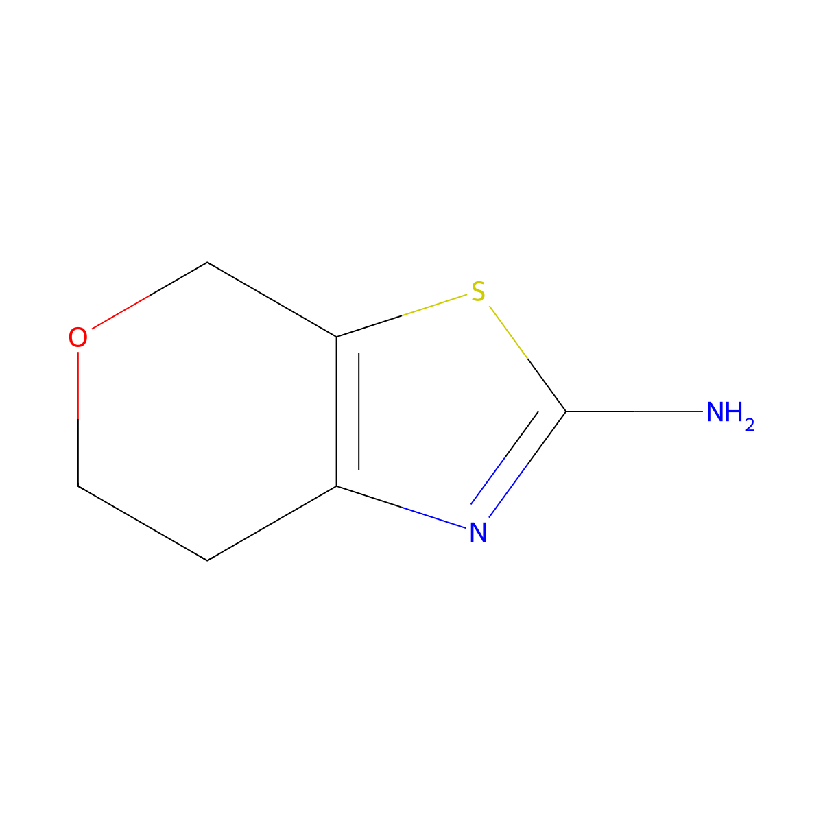 4H,6H,7H-pyrano(4,3-d)(1,3)thiazol-2-amine molecular structure, CAS 259810-12-3