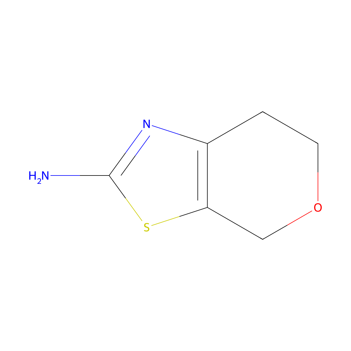 4H,6H,7H-pyrano(4,3-d)(1,3)thiazol-2-amine molecular structure, CAS 259810-12-3