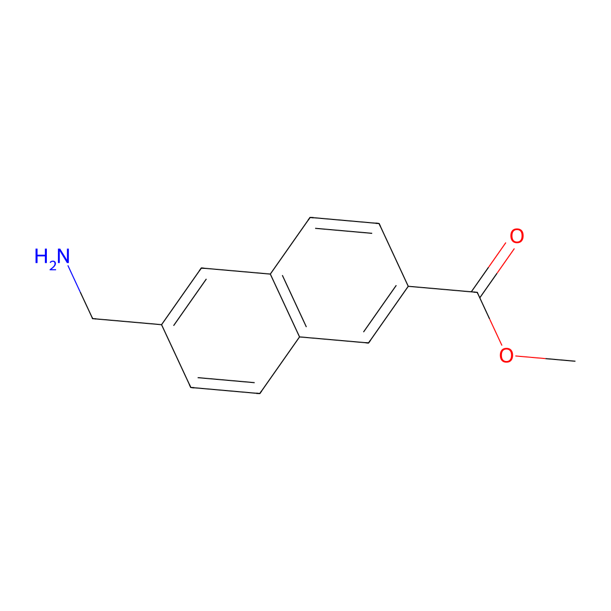 Methyl 6-(aminomethyl)naphthalene-2-carboxylate molecular structure, CAS 259810-54-3