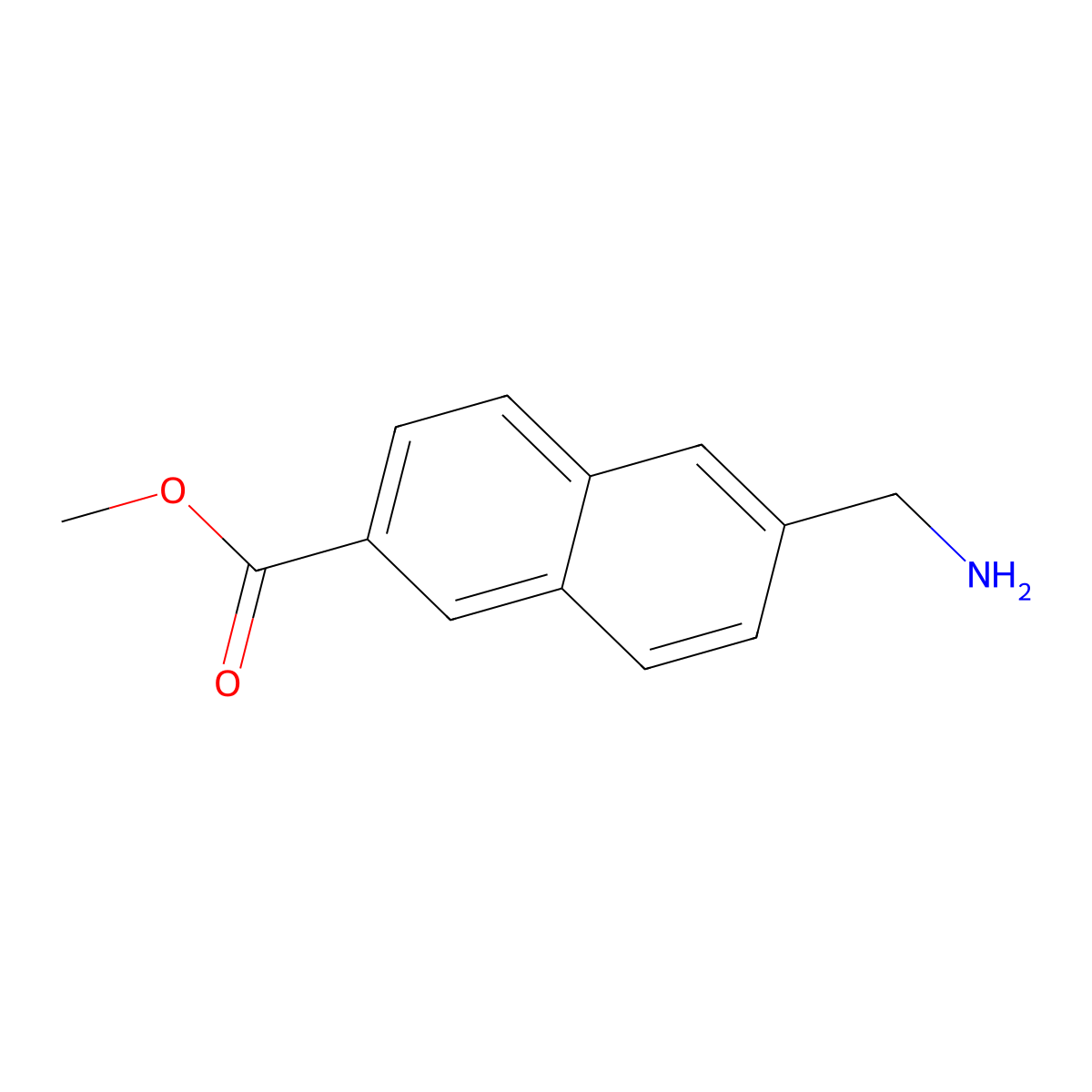 Methyl 6-(aminomethyl)naphthalene-2-carboxylate molecular structure, CAS 259810-54-3